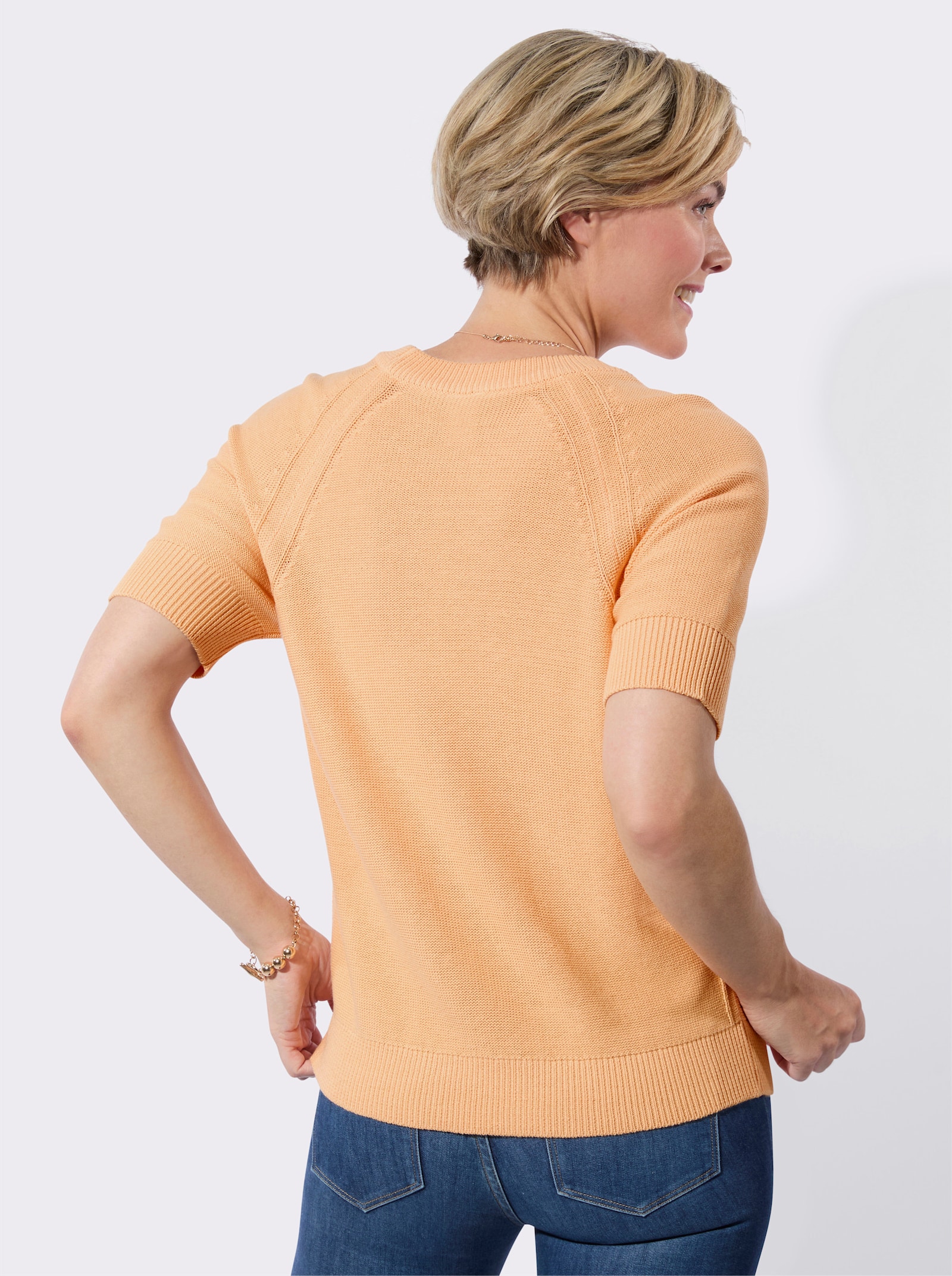 Kurzarmpullover - apricot