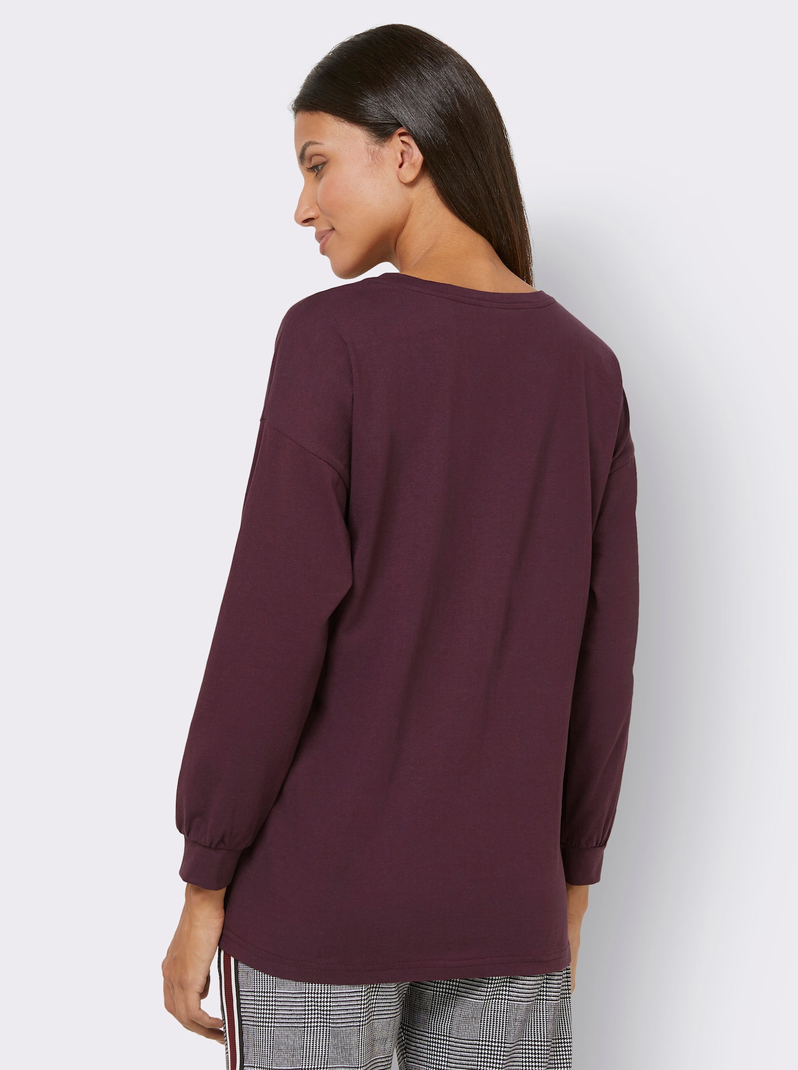 Freizeitshirt mit weiten Ärmeln - burgund