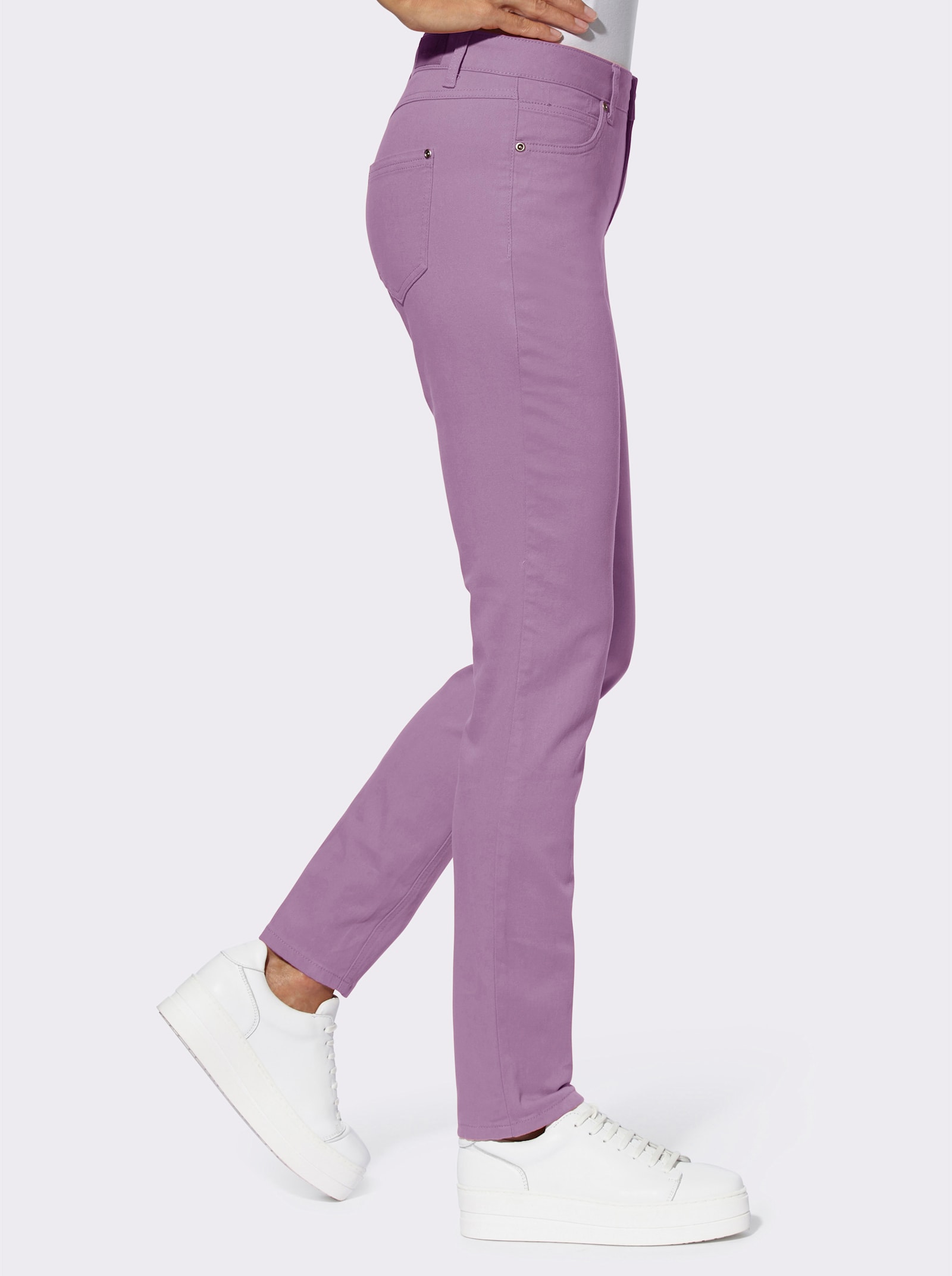 Broek in 5-pocketsmodel - orchidee
