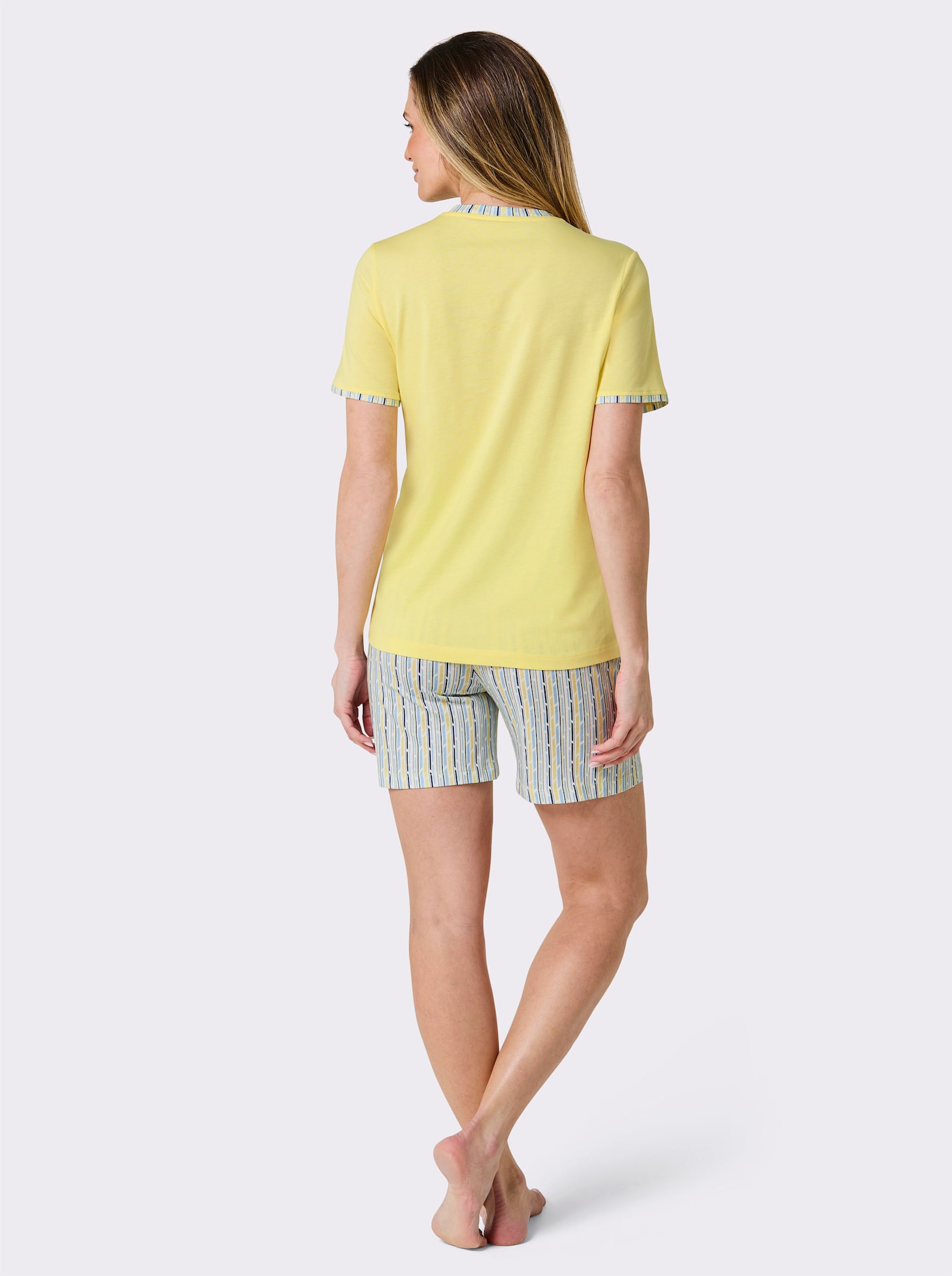 wäschepur Shorty - zitrone-weiß-bedruckt