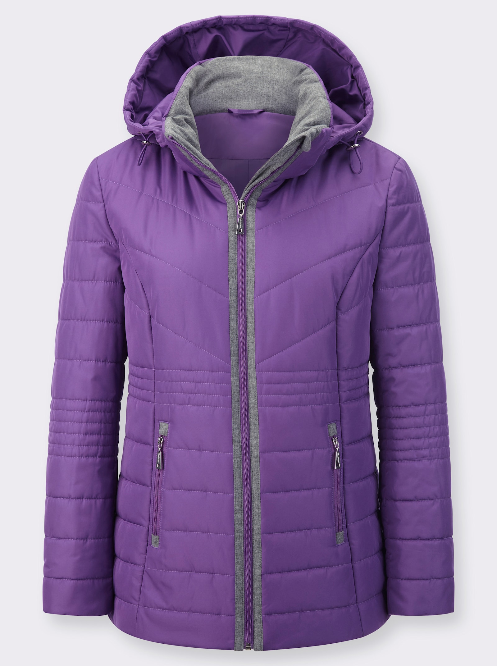 Steppjacke mit Flanell-Details - lila