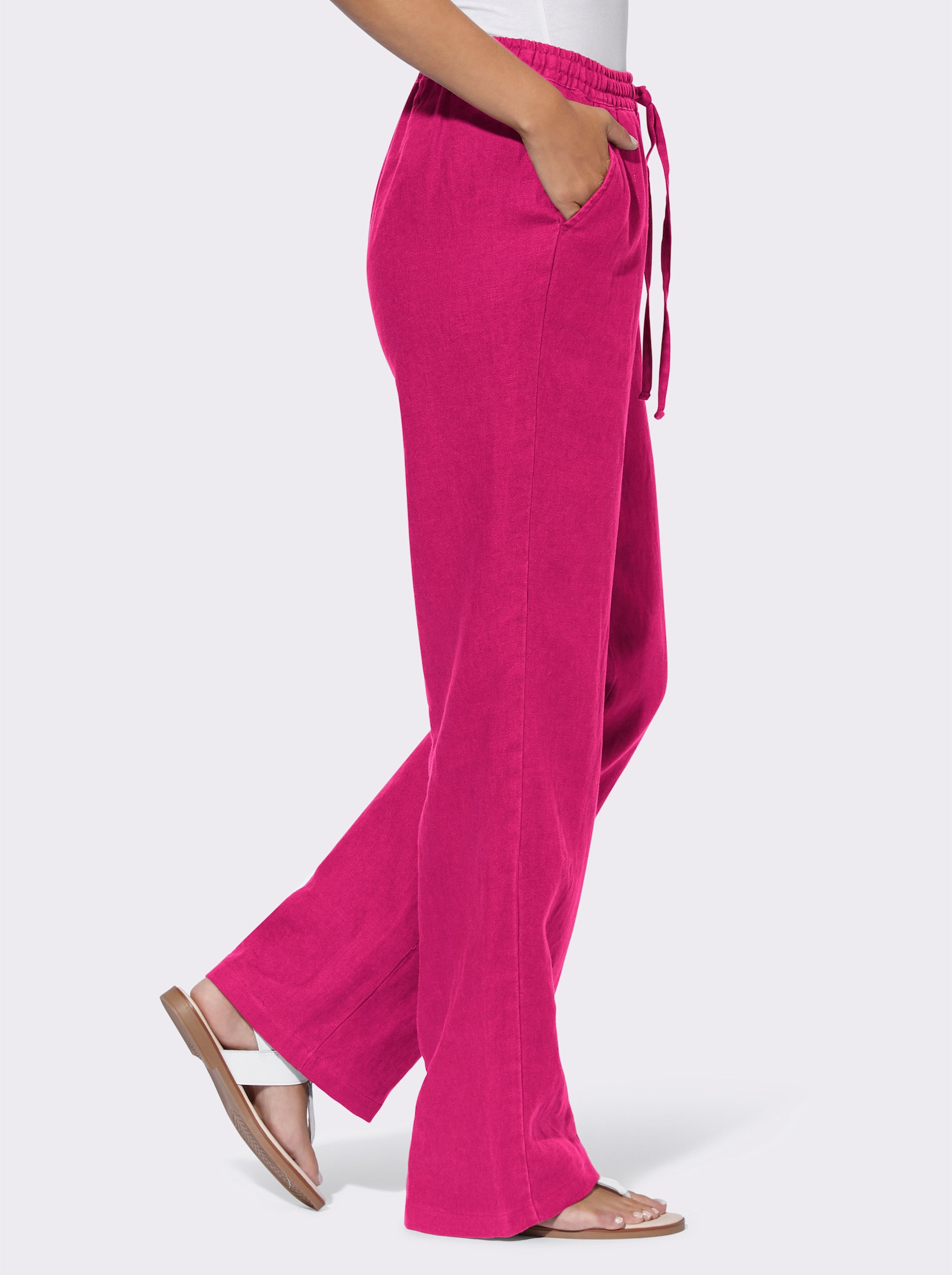 heine Leinenhose mit weitem Bein - pink