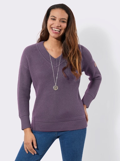 V-Ausschnitt-Pullover - feige