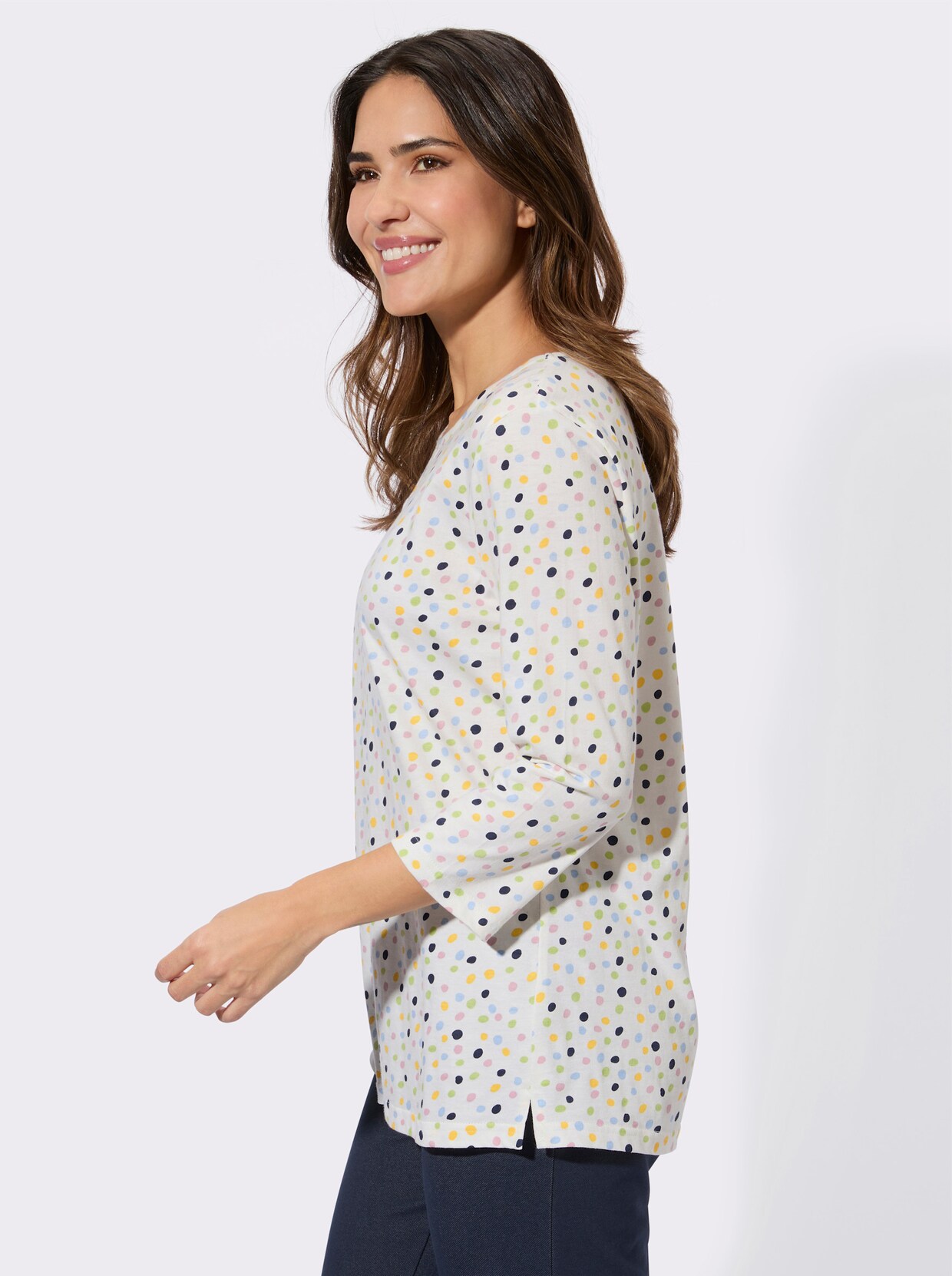 3/4-Arm-Shirt mit Grafik-Druck - ecru-bedruckt