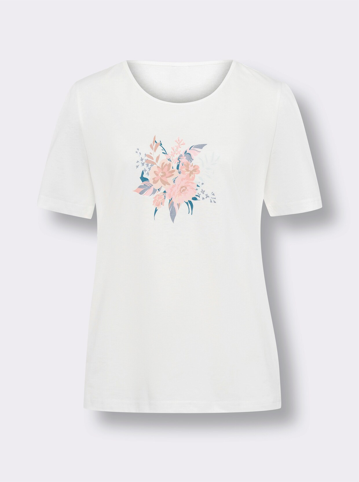 Shirt met korte mouwen - ecru/druivenblauw