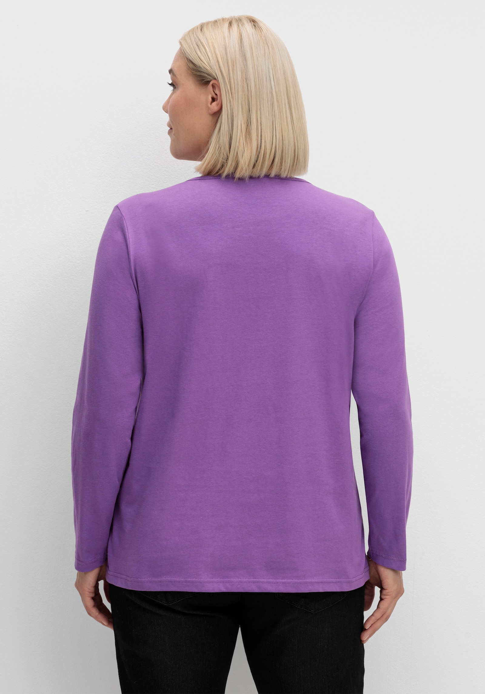 Langarmshirt in reiner Baumwolle - lila