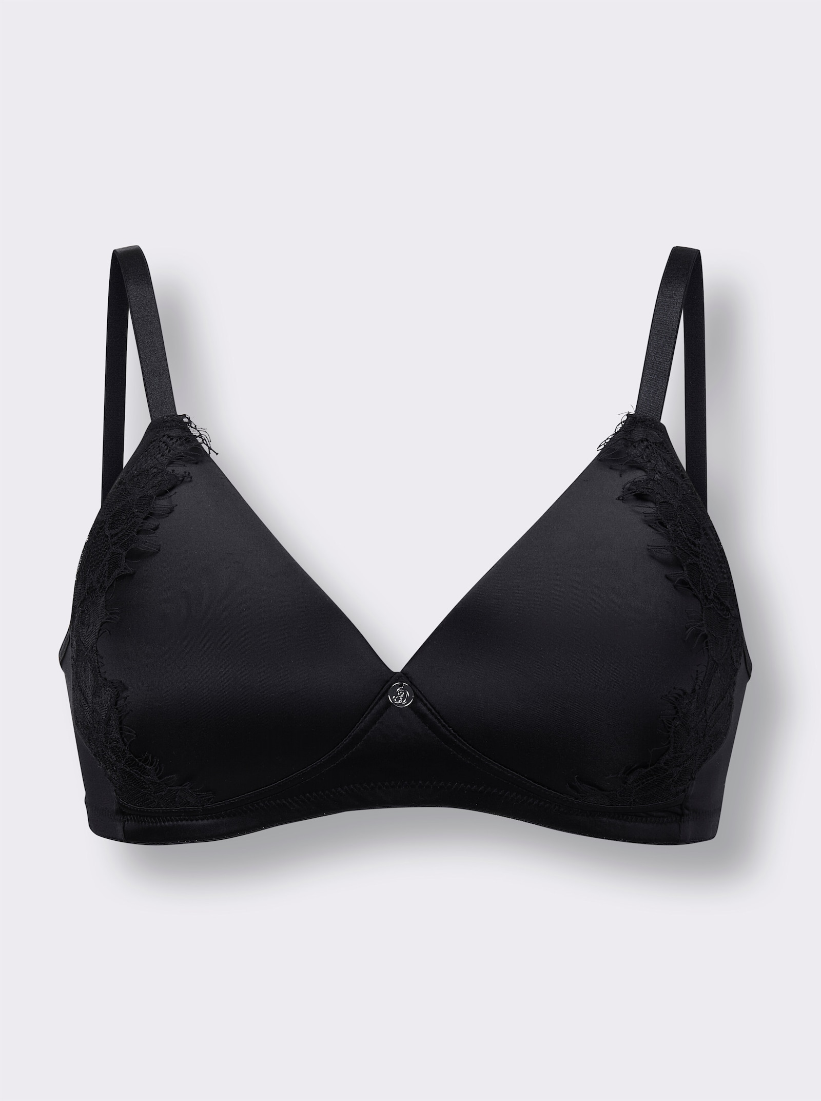 wäschepur Beha met cups zonder beugel, met decoratief kant - zwart