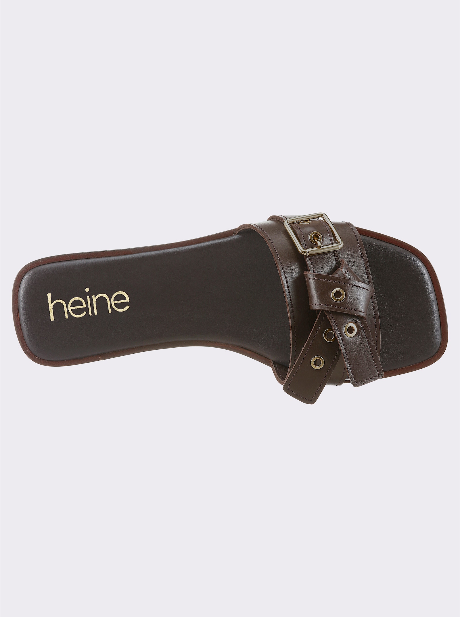 heine Pantolette mit Schnallen-Optik - braun