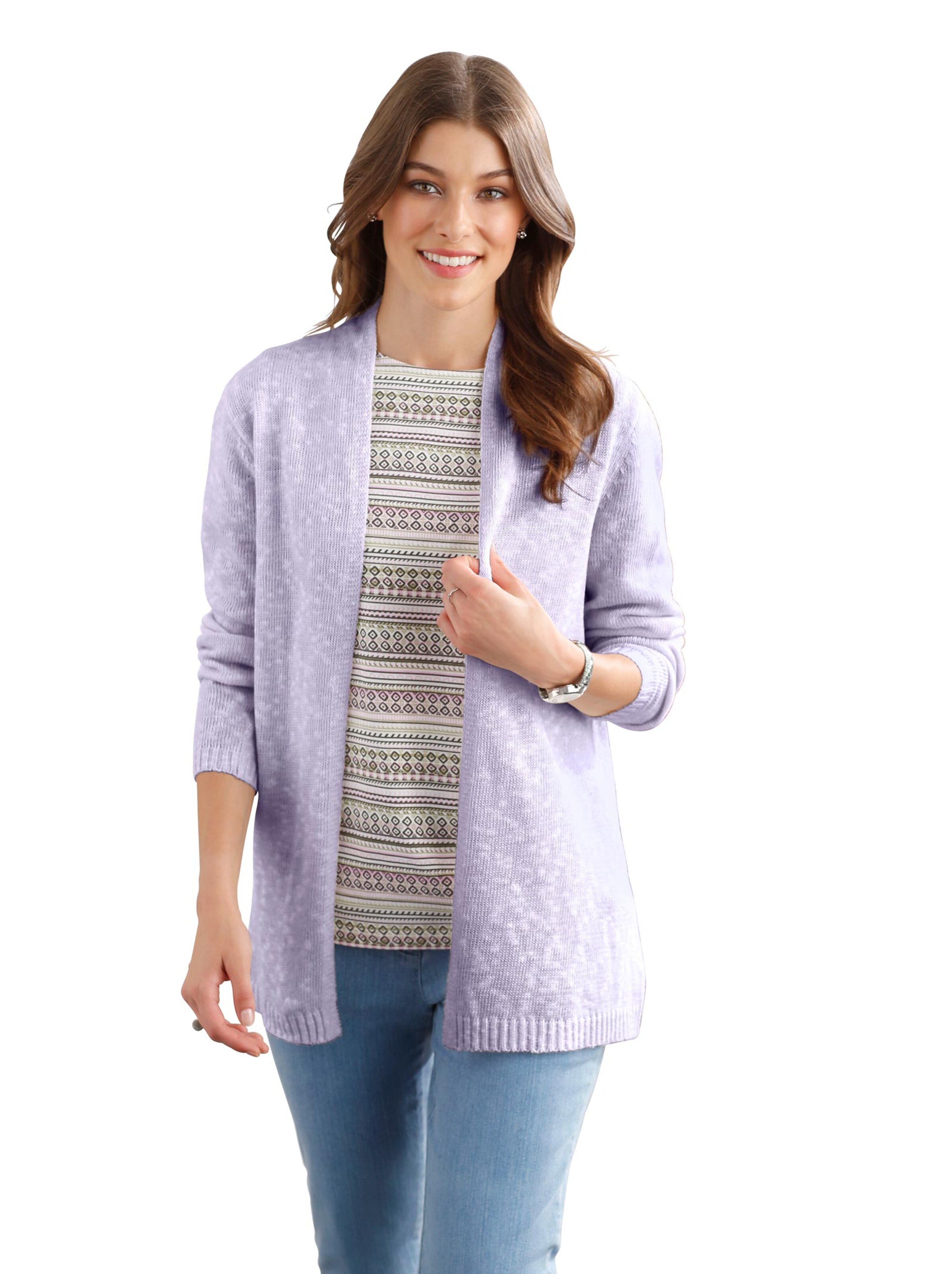 Strickjacke - flieder-meliert