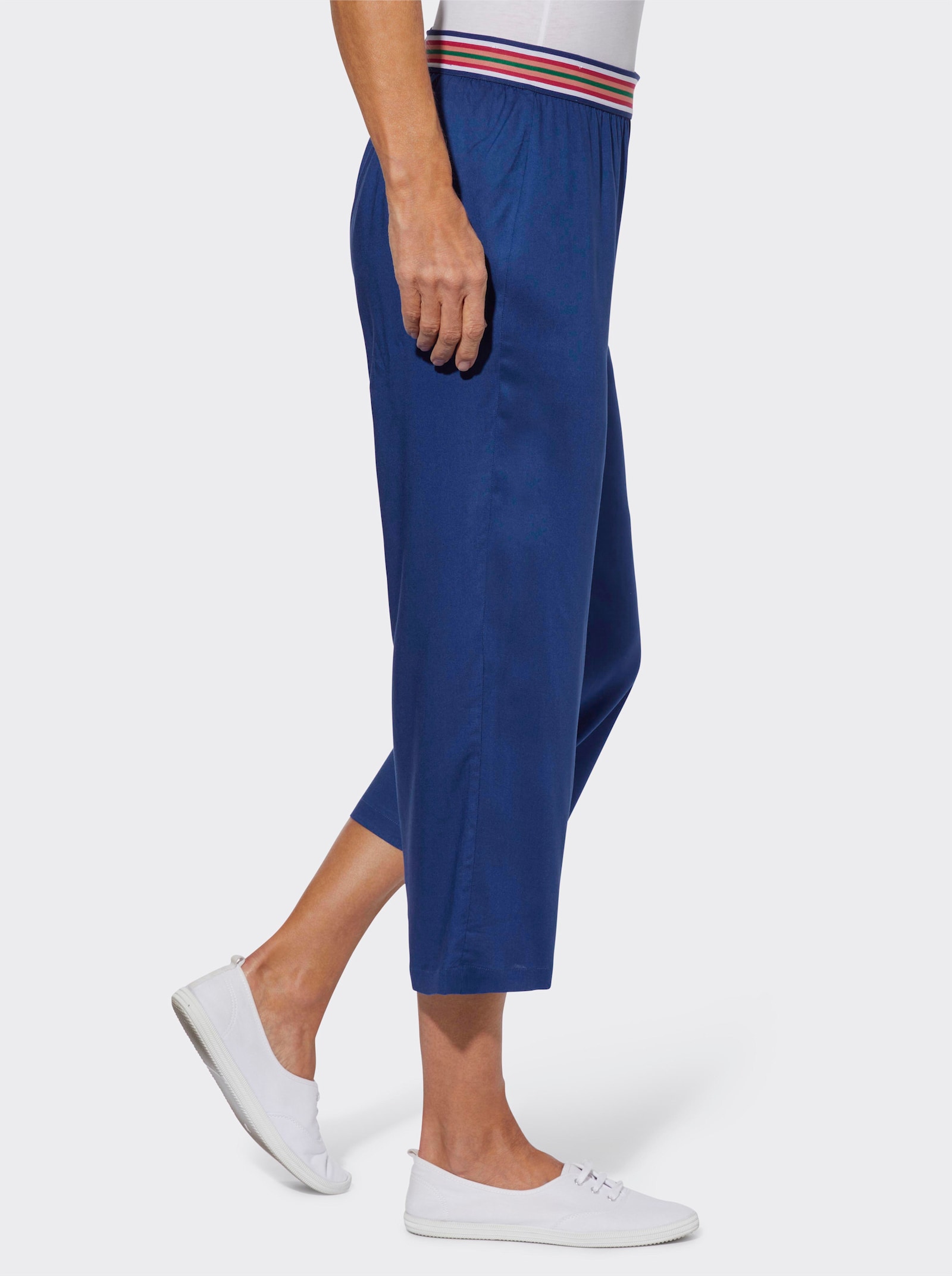 Byxa med randig resårlinning - kungsblå