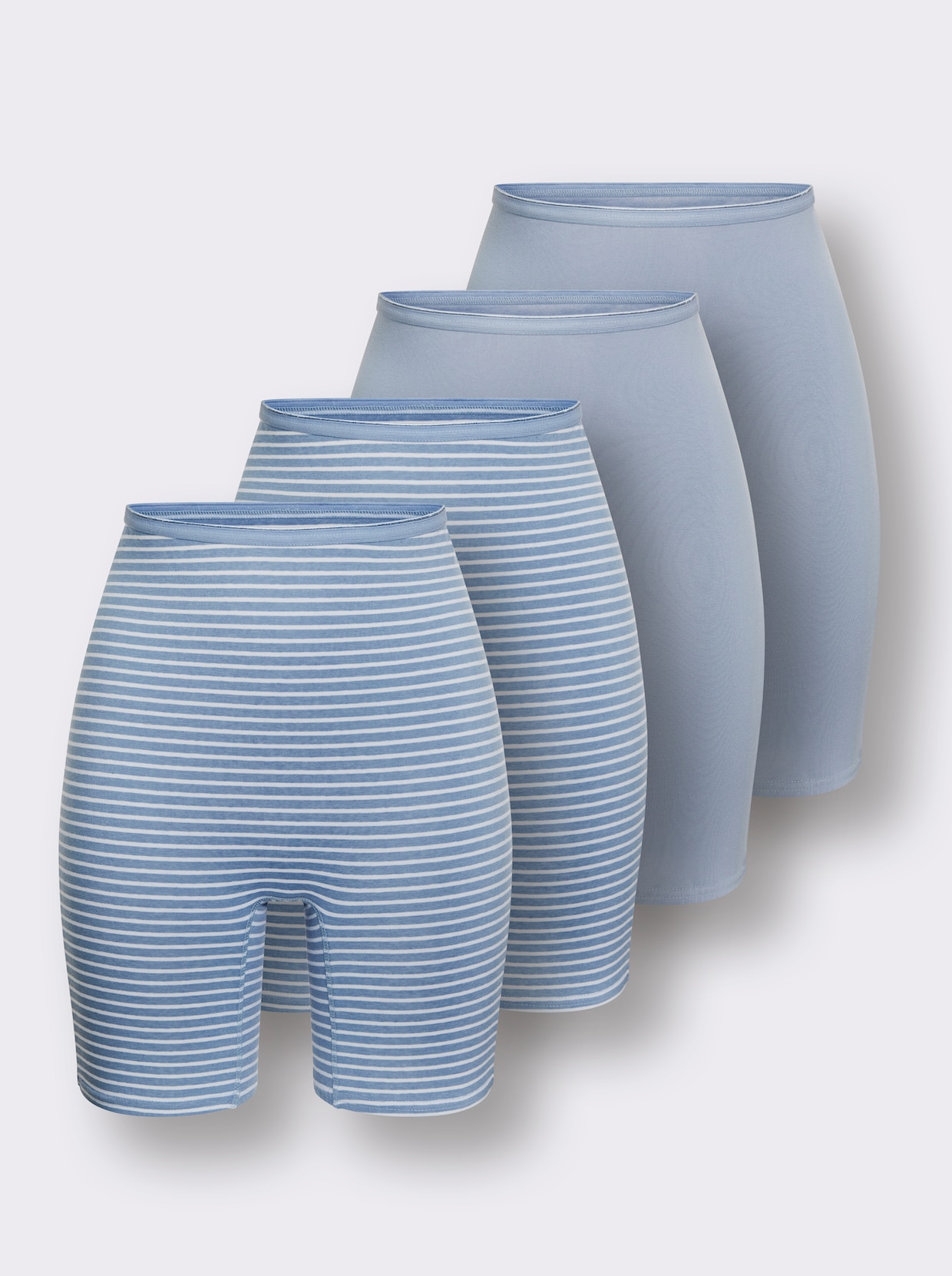 wäschepur Longpanty - 2x bleu-geringelt + 2x bleu