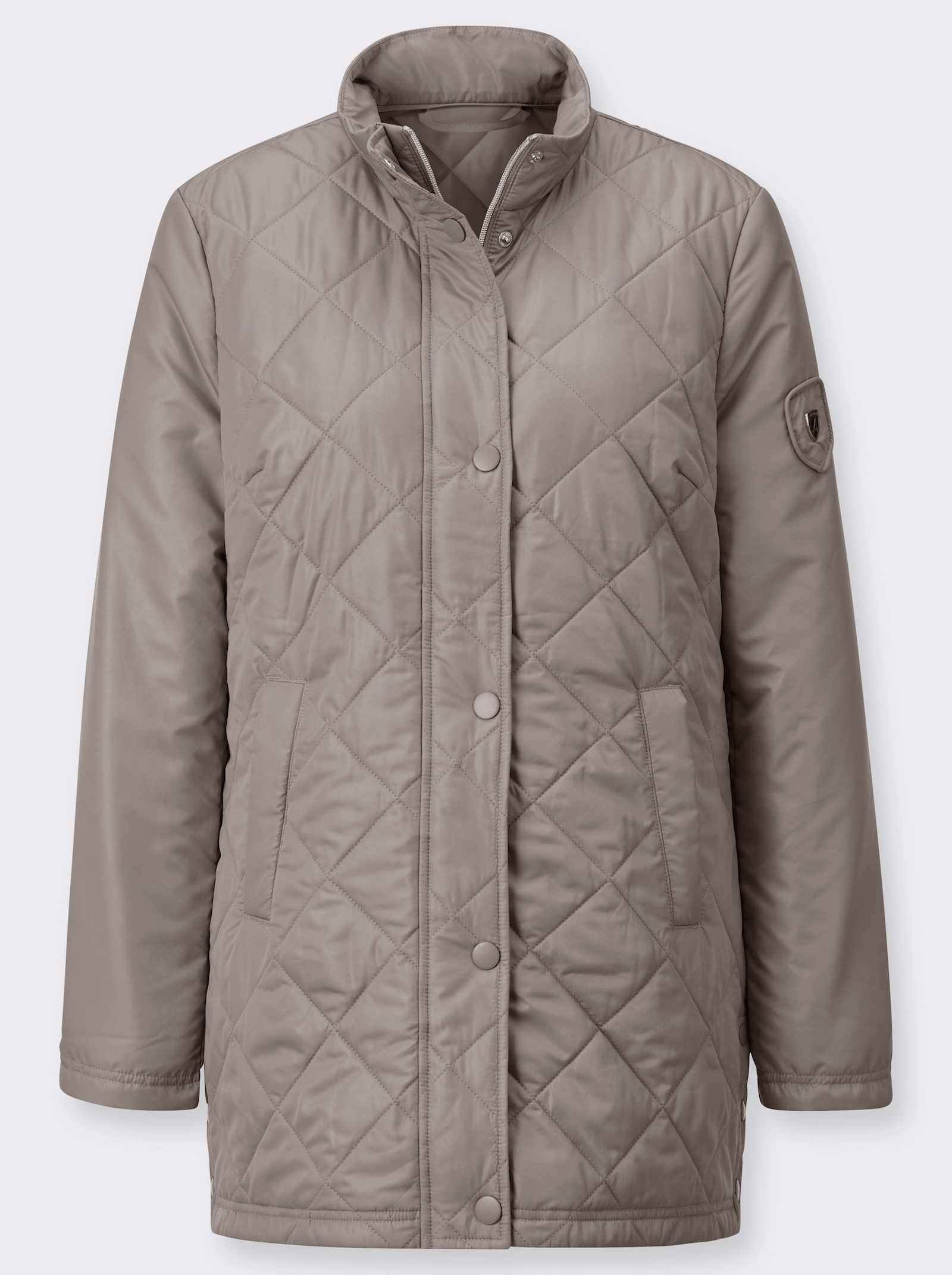 Steppjacke mit Rautenmuster vorne und hinten - taupe