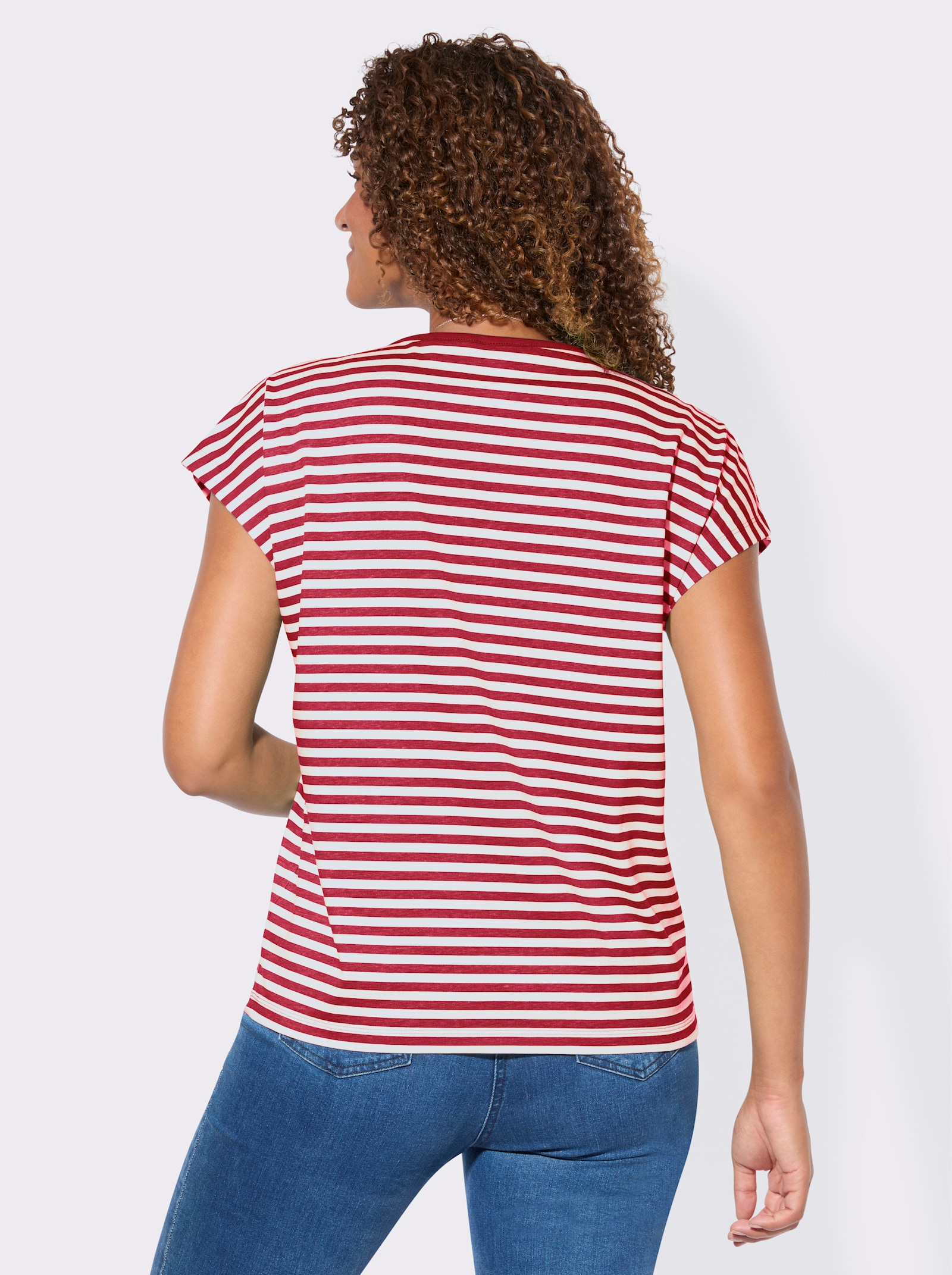 Shirt-Set mit überschnittenen Schultern - rot