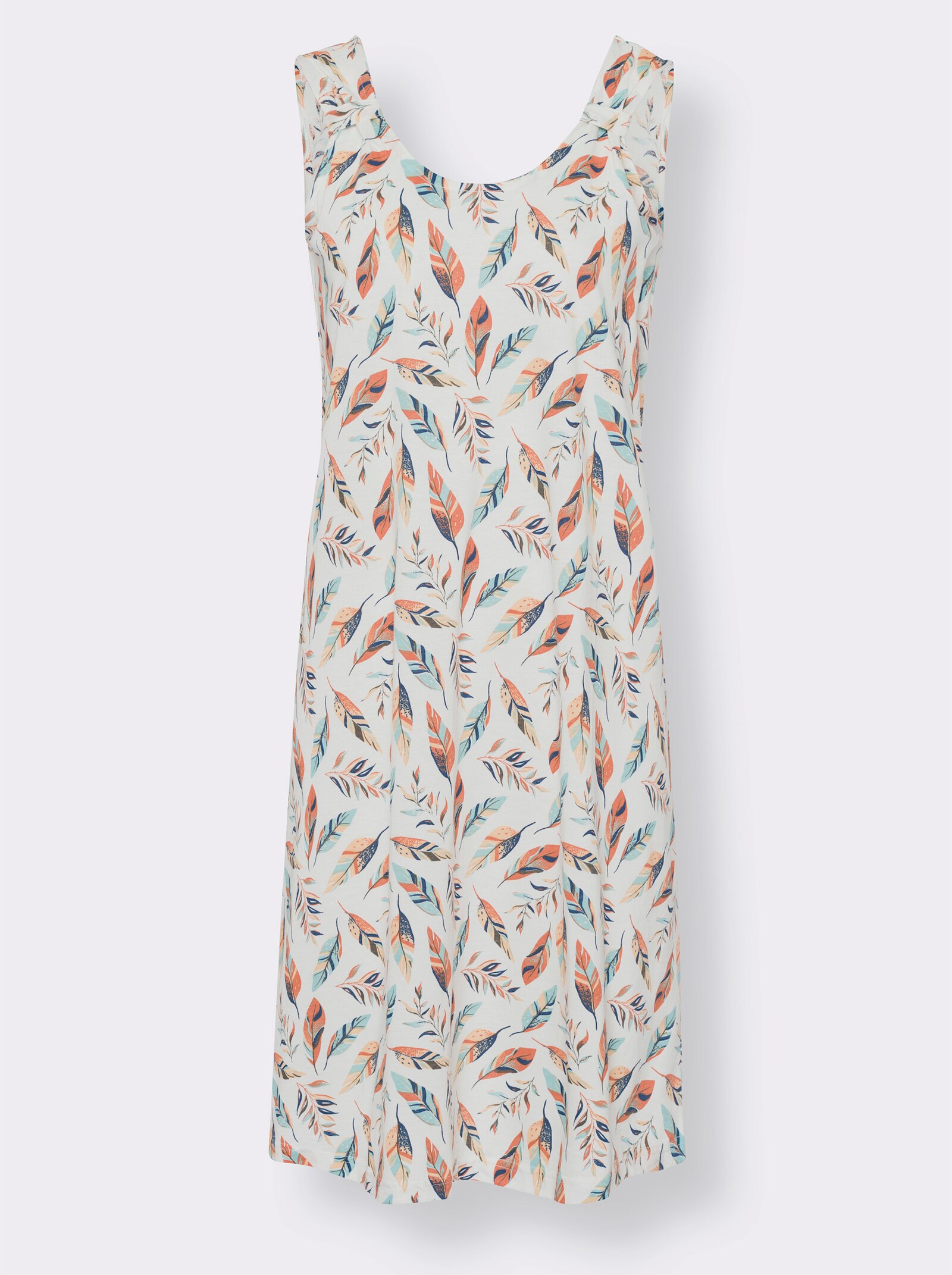 Nachthemd in set van 2 - ecru bedrukt + papaya