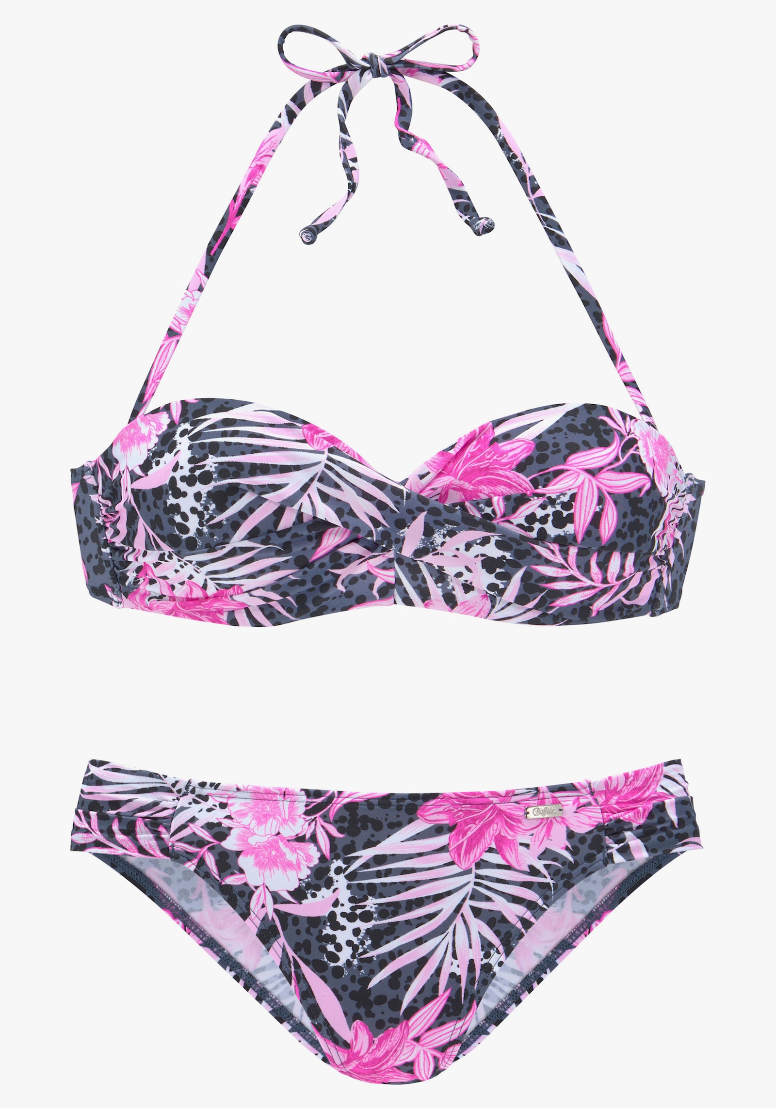 Buffalo Bügel-Bandeau-Bikini - marine-pink