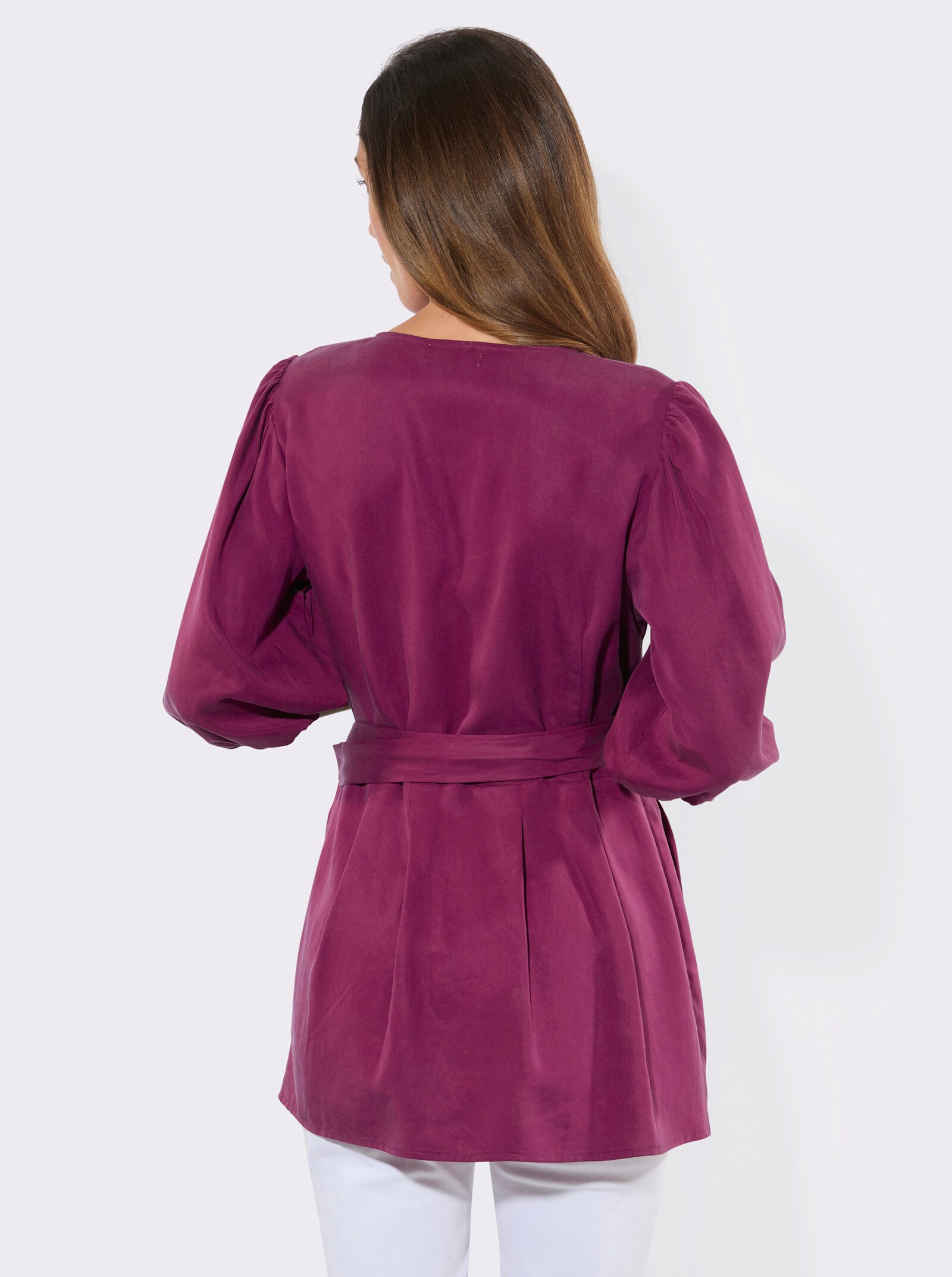 Wickelbluse mit Sicherheitsknopf innen - malve
