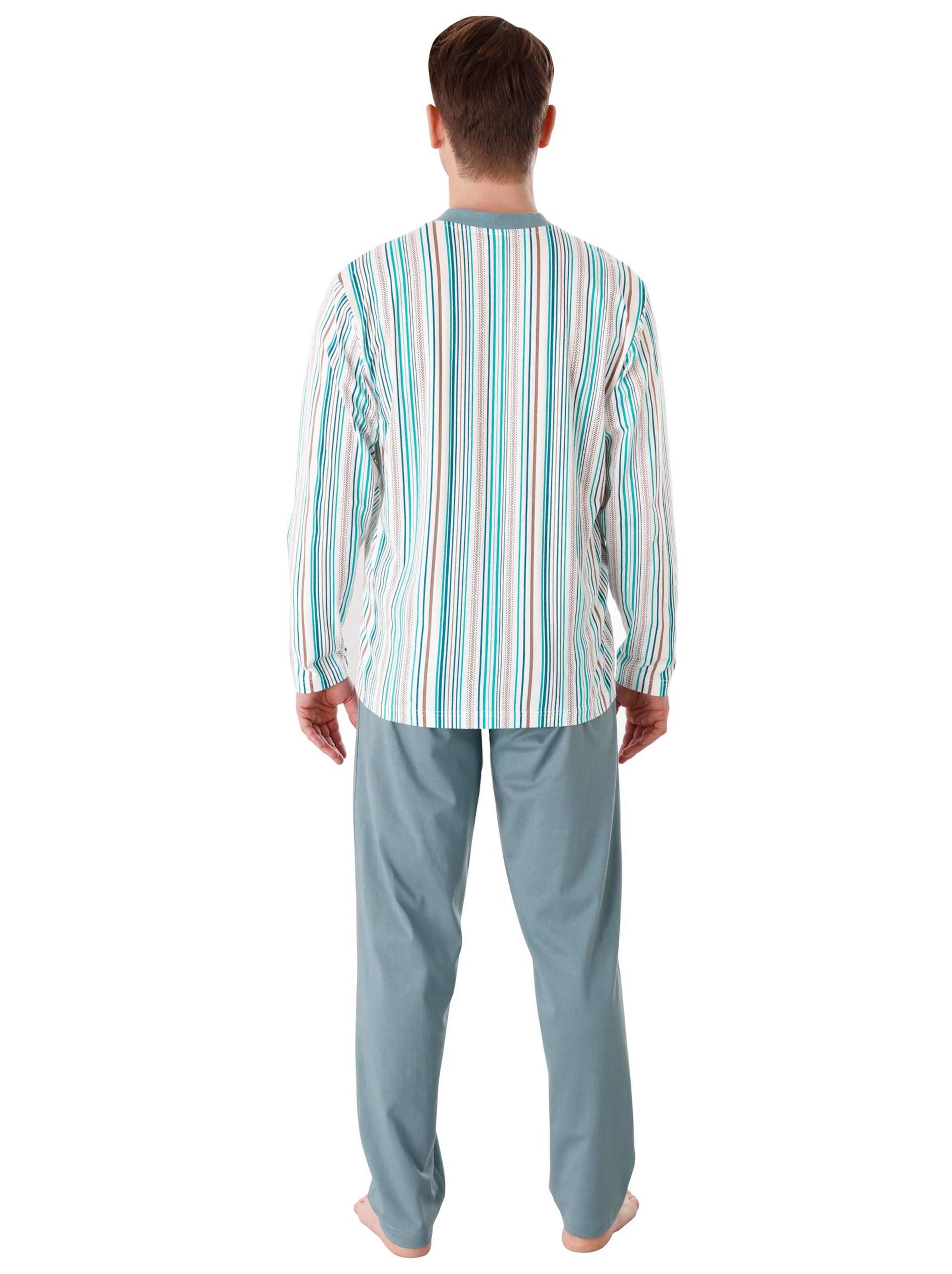 Schlafanzug - grün-gestreift