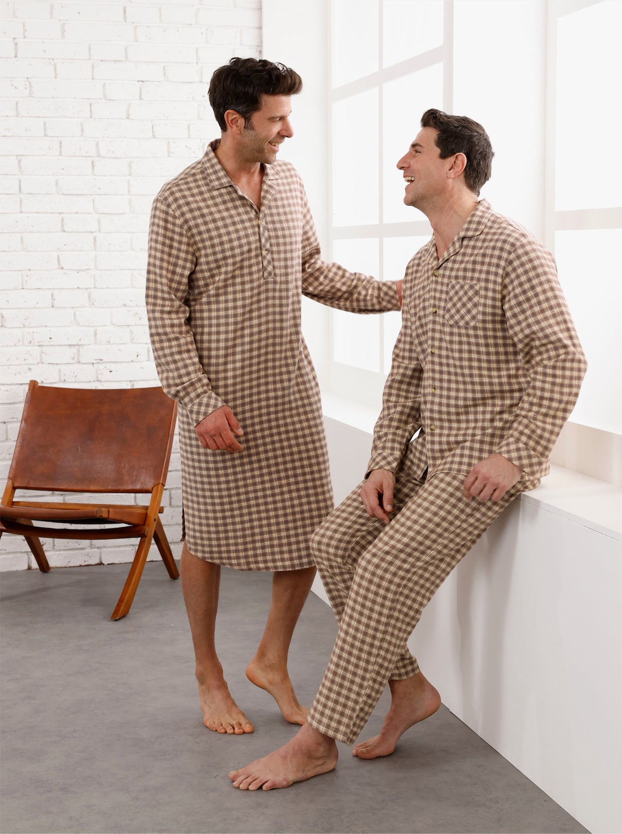KINGsCLUB Pyjama - zand/sesam geruit