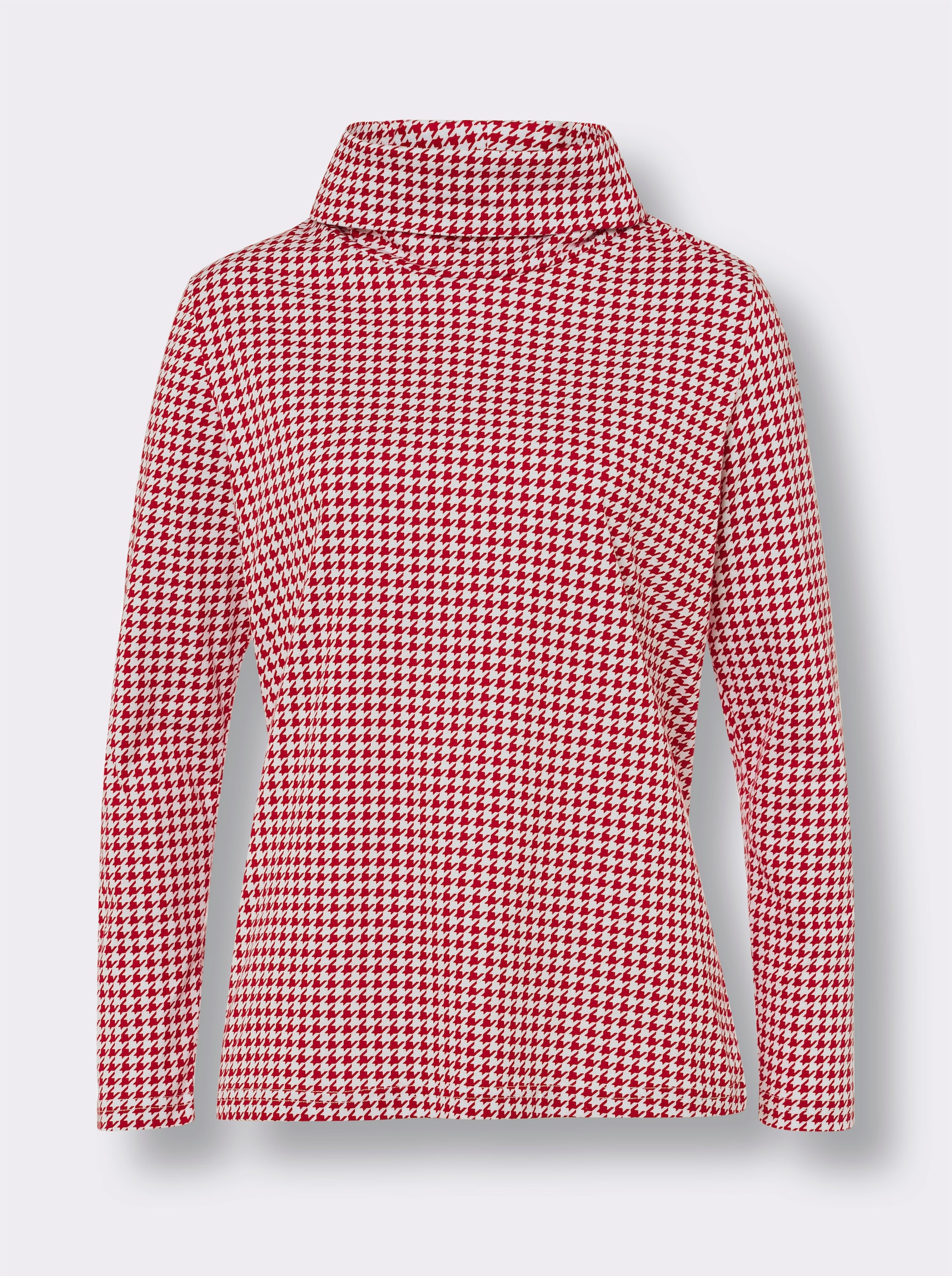 Rolák se vzorem pepito - bílá-červená-potisk