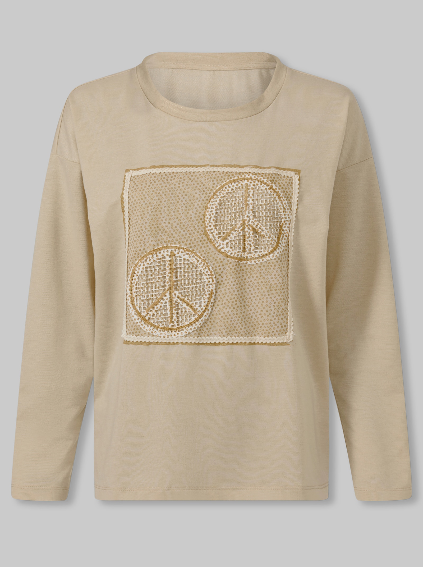heine Sweatshirt mit Foliendruck - sand