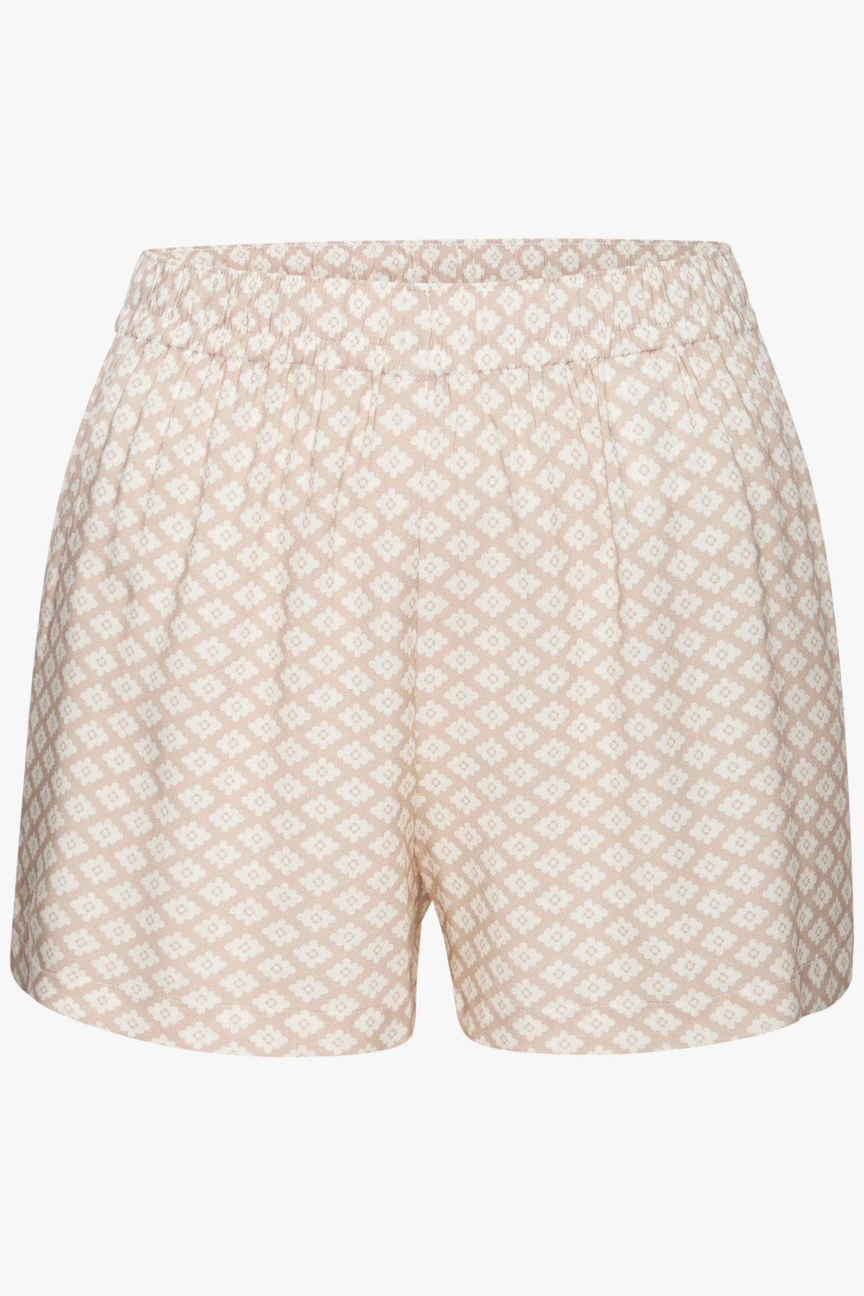 LASCANA Korte pyjamabroek - beige/wit gedessineerd