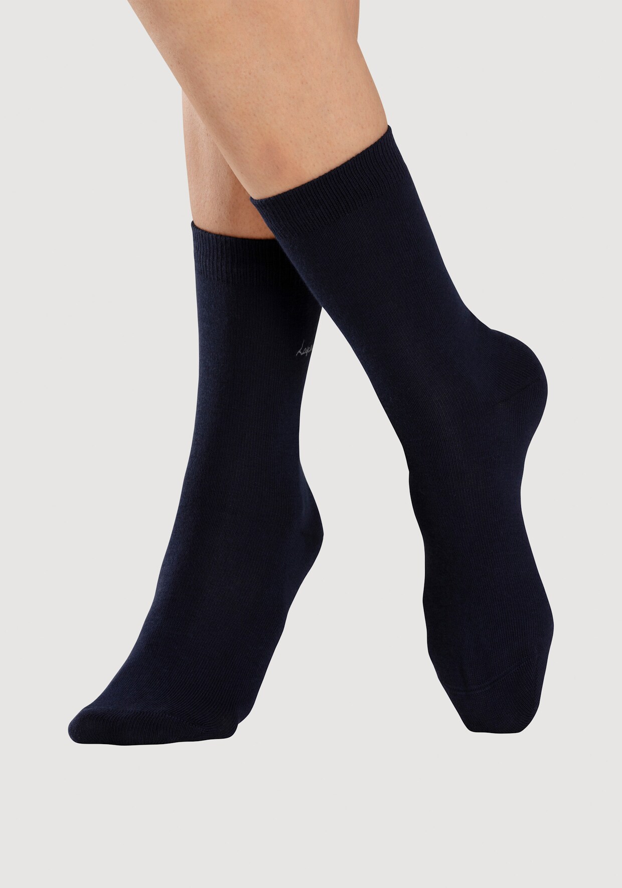 LASCANA chaussettes basiques - 1x vieux rose, 1x mûre, 1x pétrole, 1x vert, 1x marine, 1x anthracite chiné, 1x vert gris