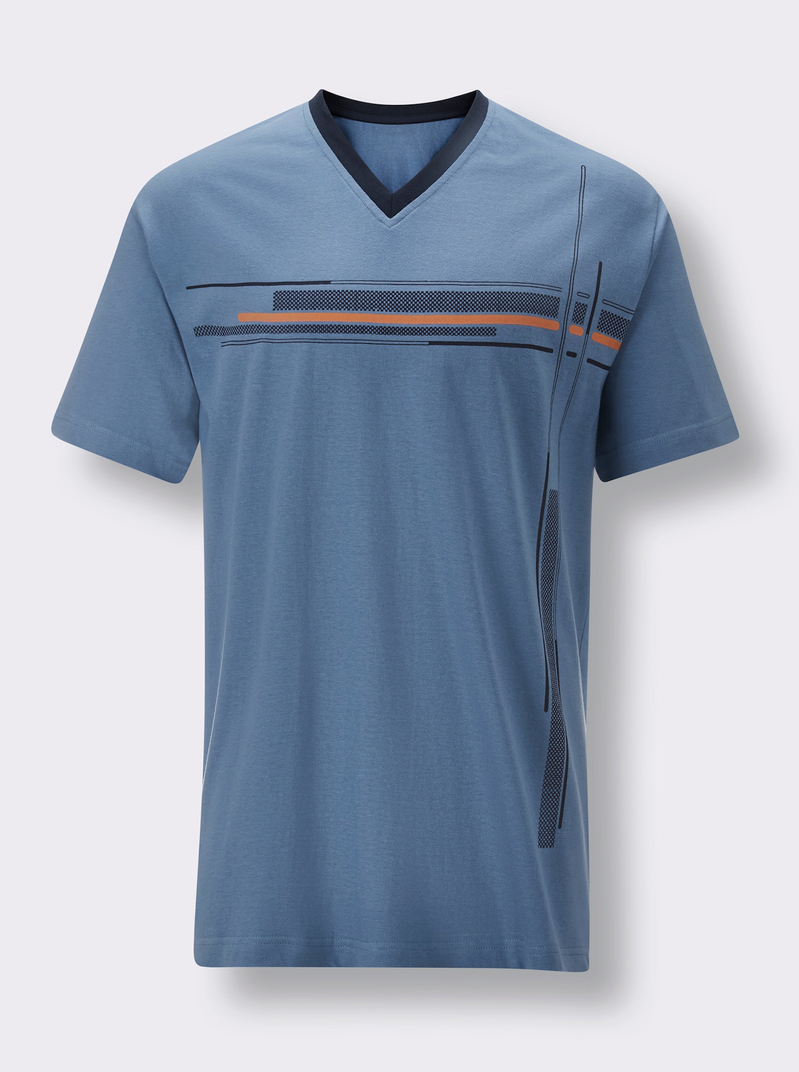 Normann Shorty - jeansblau-marine-bedruckt