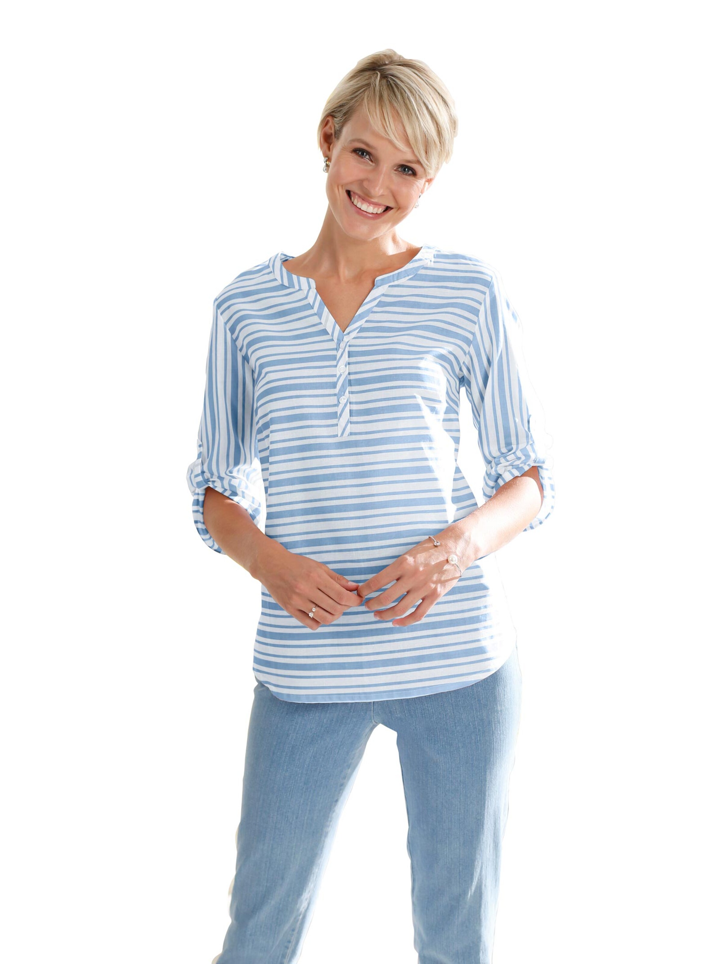 Bluse - bleu-geringelt