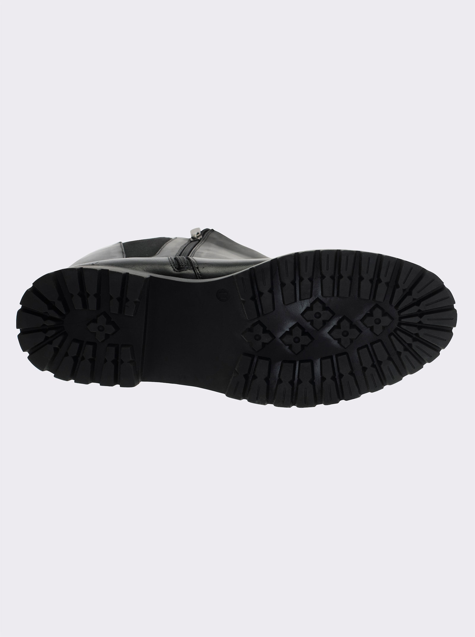 sheego Weitschaftstiefel aus Rindsleder - schwarz