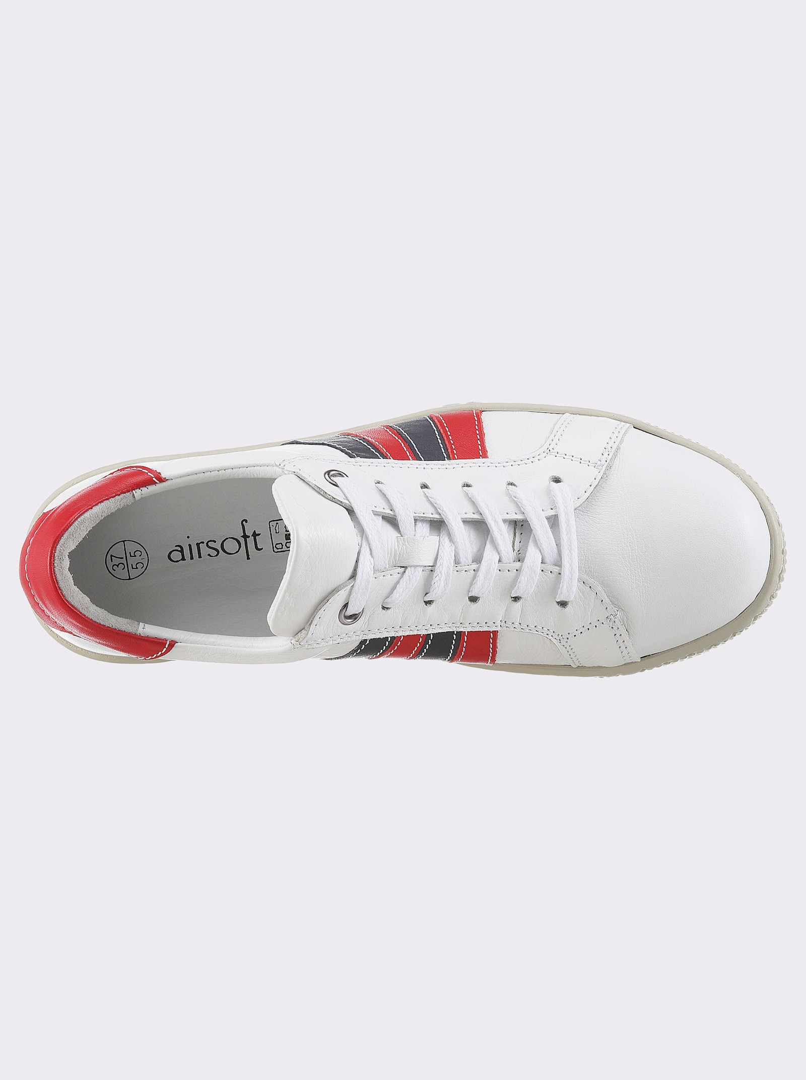 airsoft modern+ Sneaker mit Wechselfußbett - weiß-marine