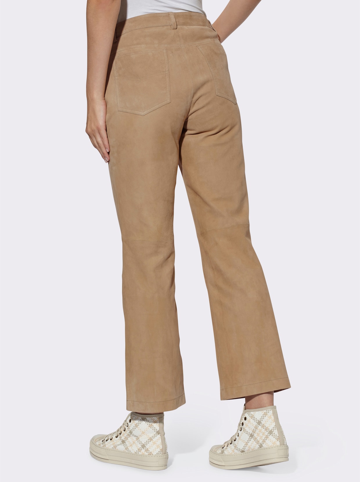 heine Pantalon en cuir - couleur chamois