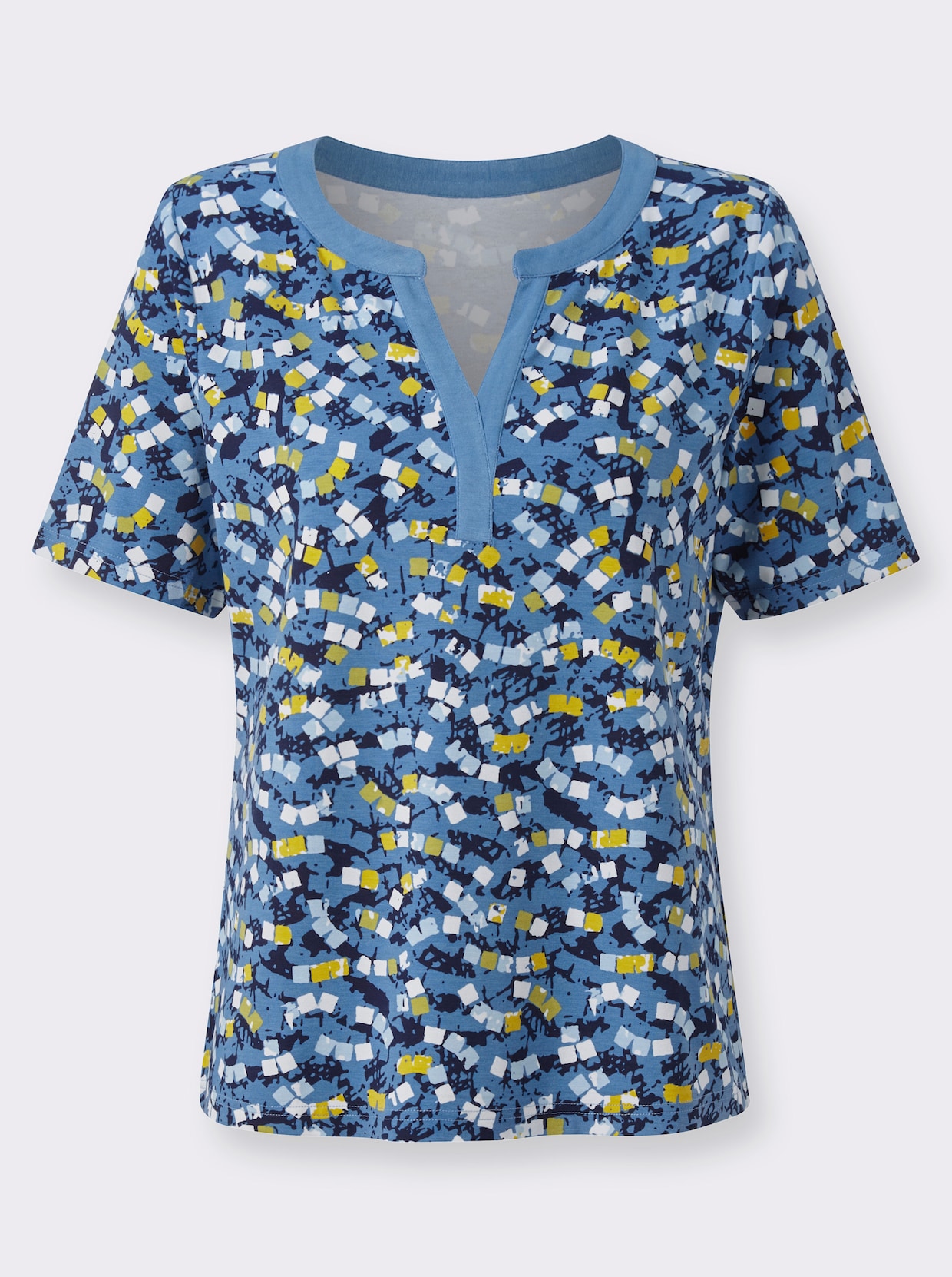 Shirt met korte mouwen - medium blauw-limoen-bedrukt