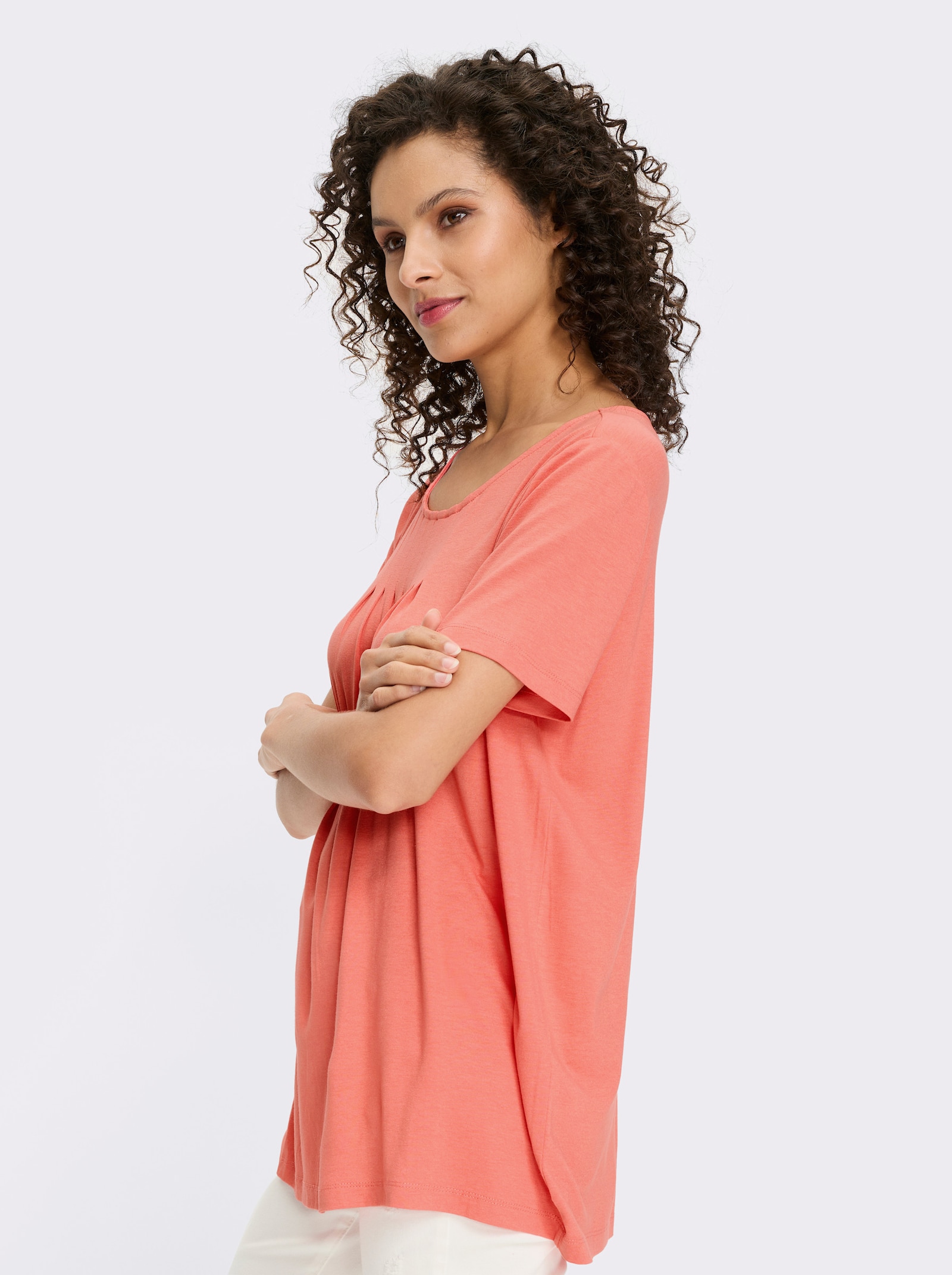 heine T-Shirt in A-Form - koralle