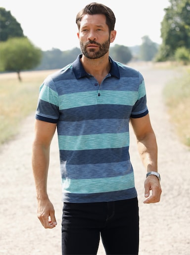 Catamaran Poloshirt met korte mouwen - donkerblauw gestreept