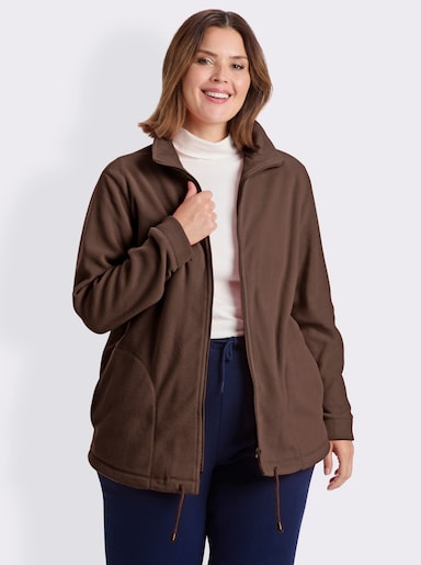 Fleecejacke Kordeldurchzug am Saum - mokka