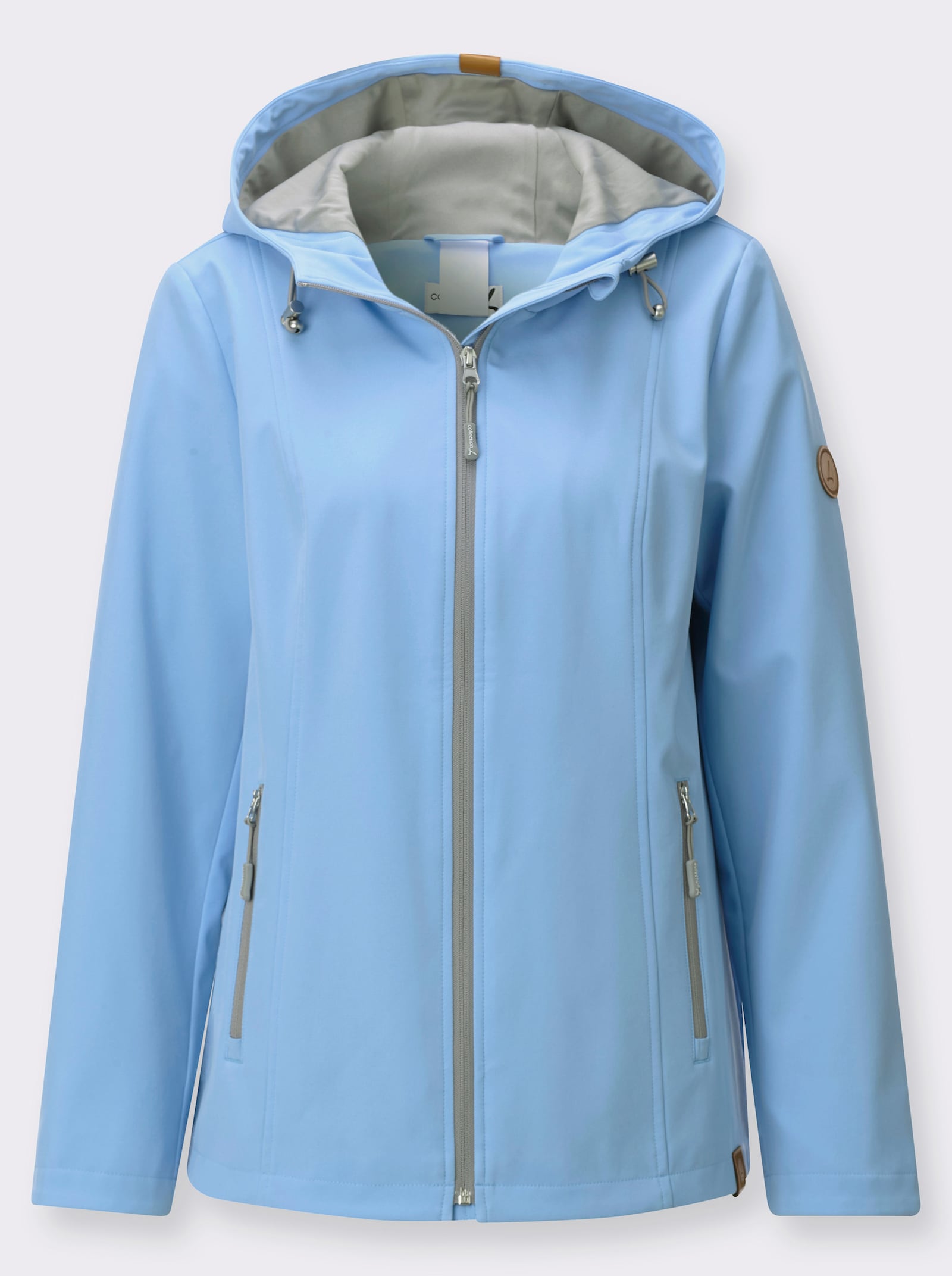 Softshelljacke mit knöpfbarer Innentasche - himmelblau