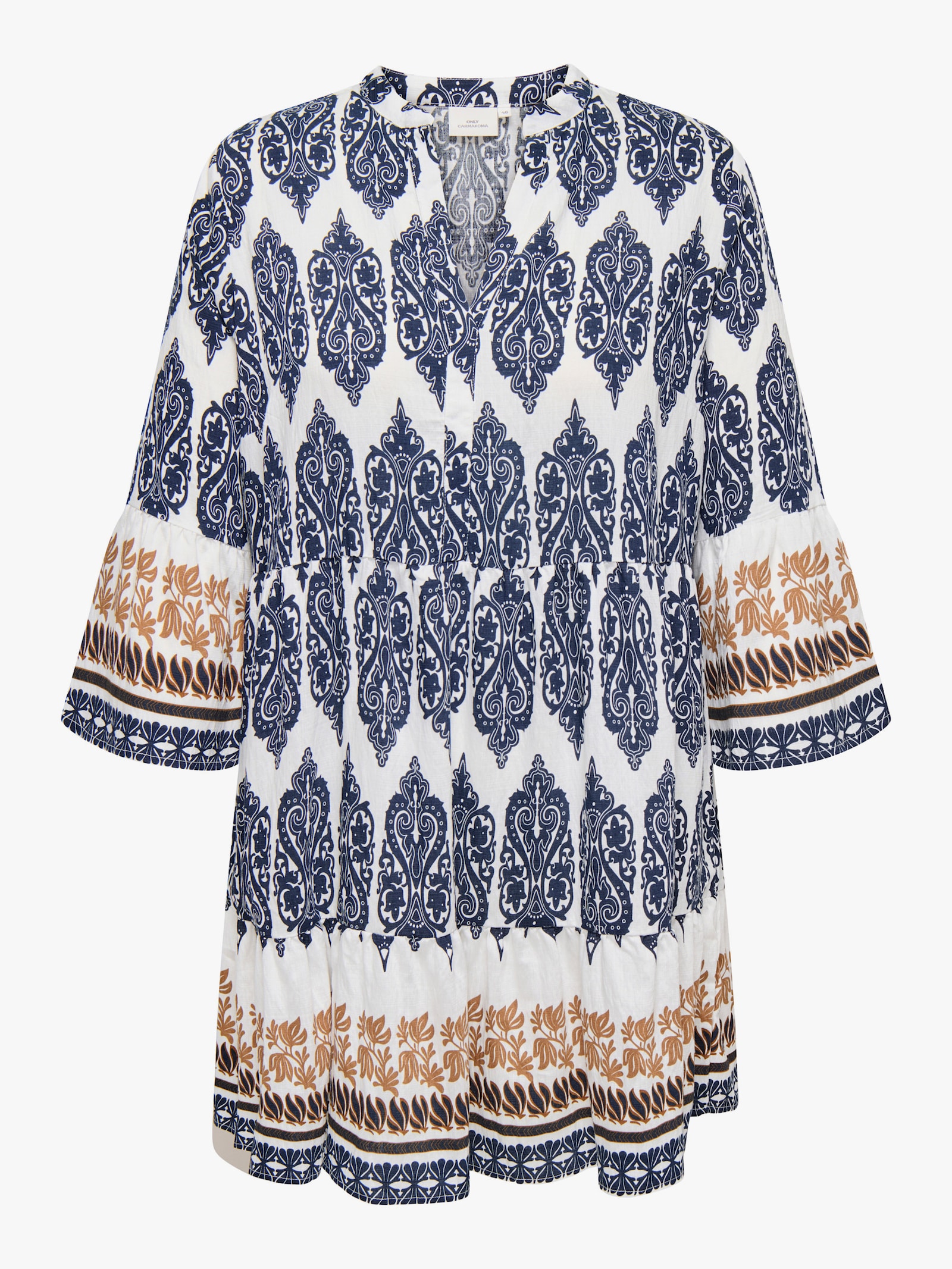 ONLY CARMAKOMA Blusenkleid - cloud dancer aop:ethnic