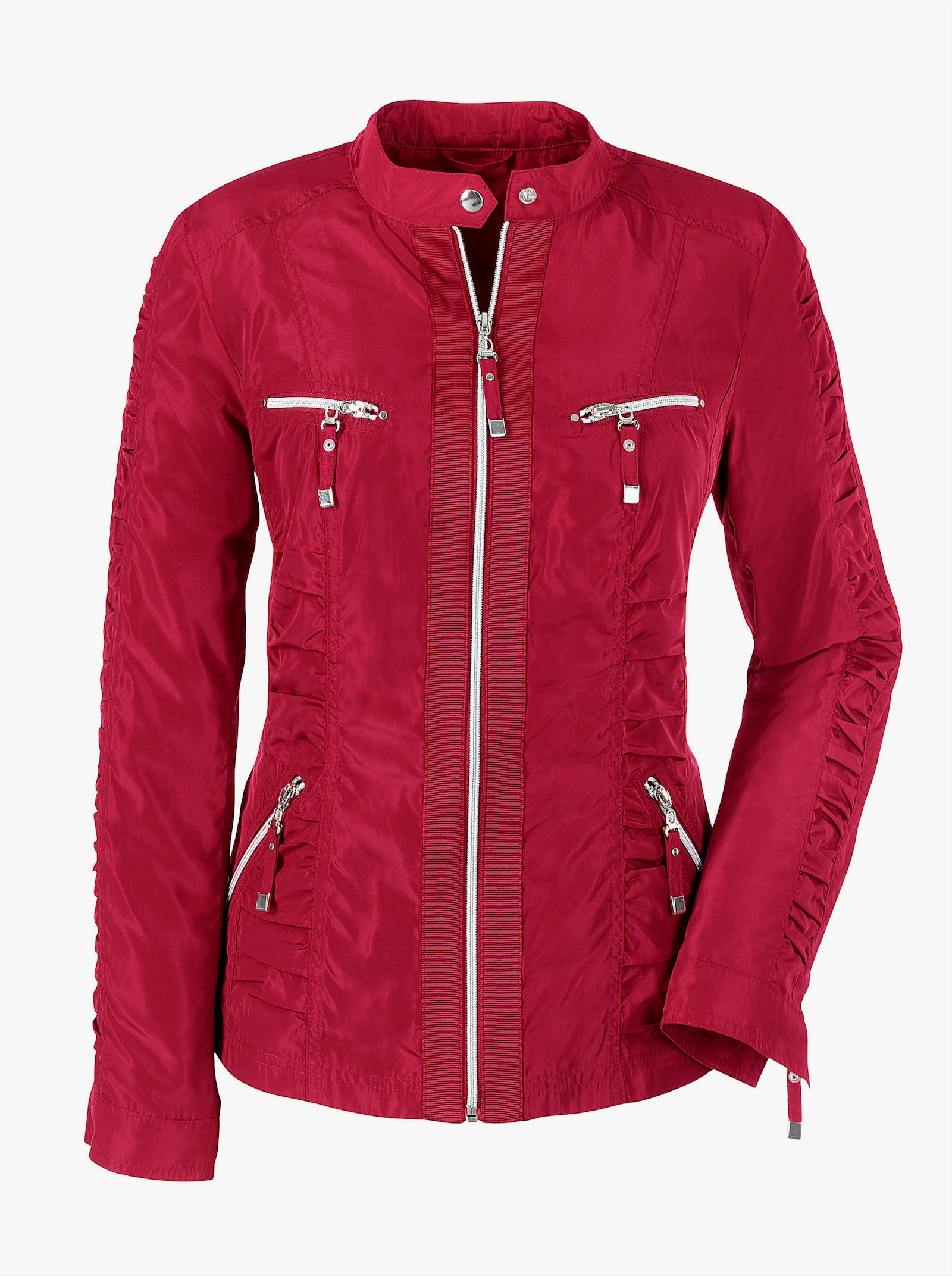 Jackblazer met stijlvolle glans en plooien - rood