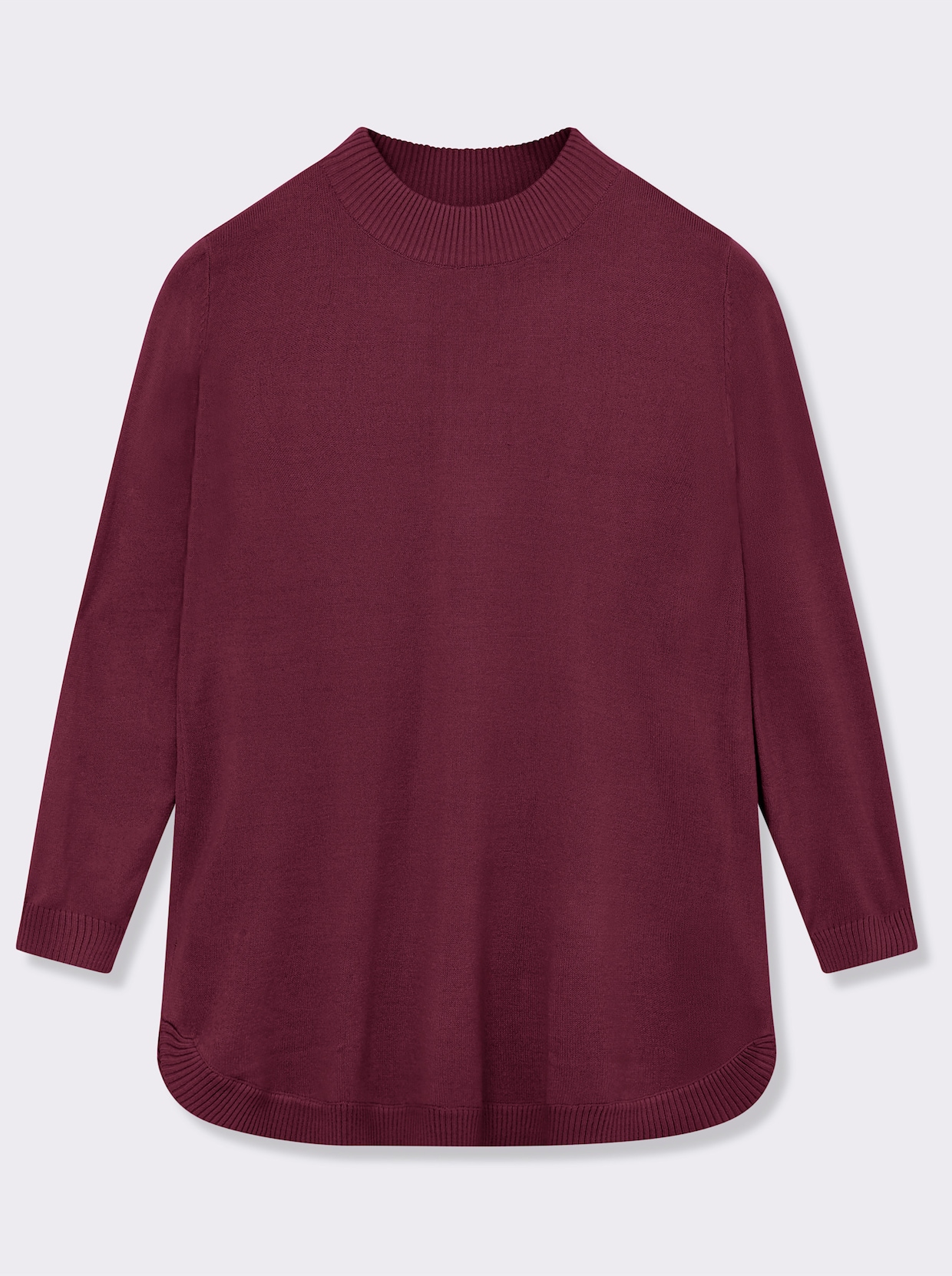 Pullover mit abgerundetem Saum - bordeaux