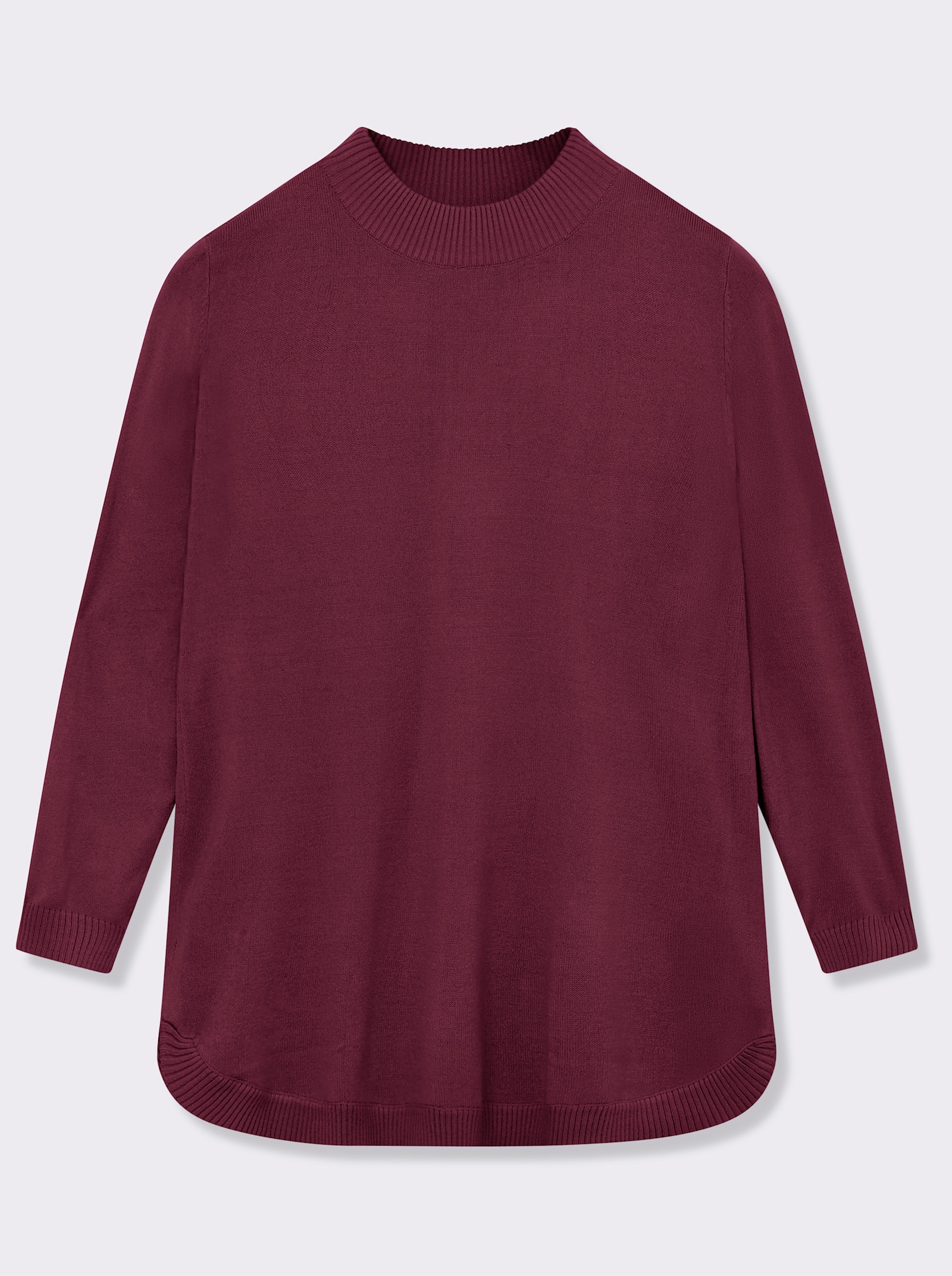 Pullover mit abgerundetem Saum - bordeaux