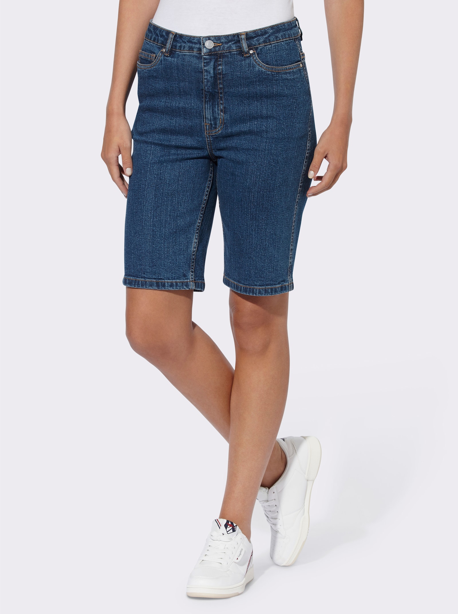 heine Jeansshort in 5-Pocket-Form - blue-stone-washed