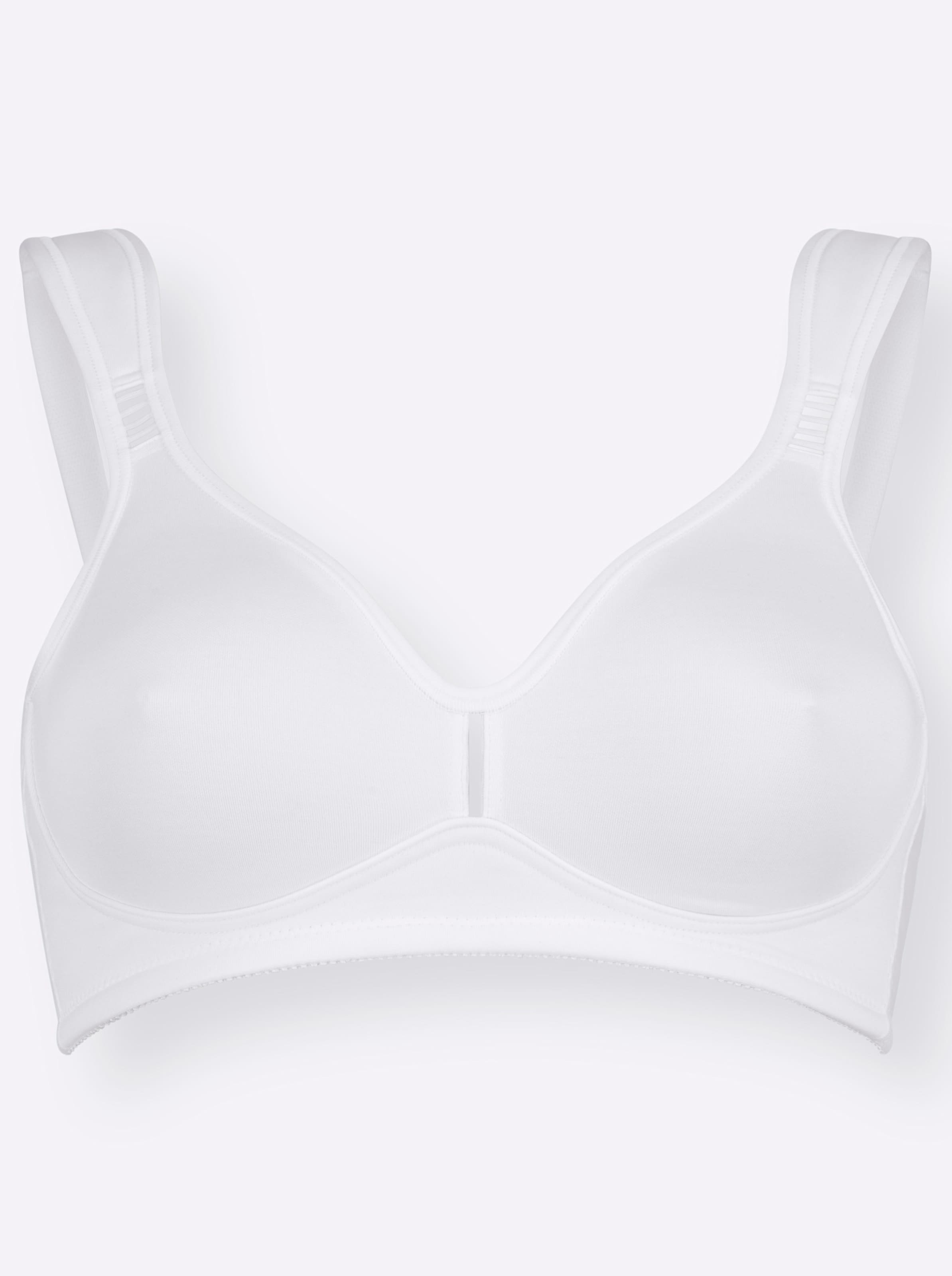Wäschepur Damen Komfort-Bh Ohne Bügel Mit Transparenten Einsätzen Weiß, Größe 105D - Bild 2