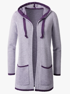 Strickjacke - pflaume-geringelt