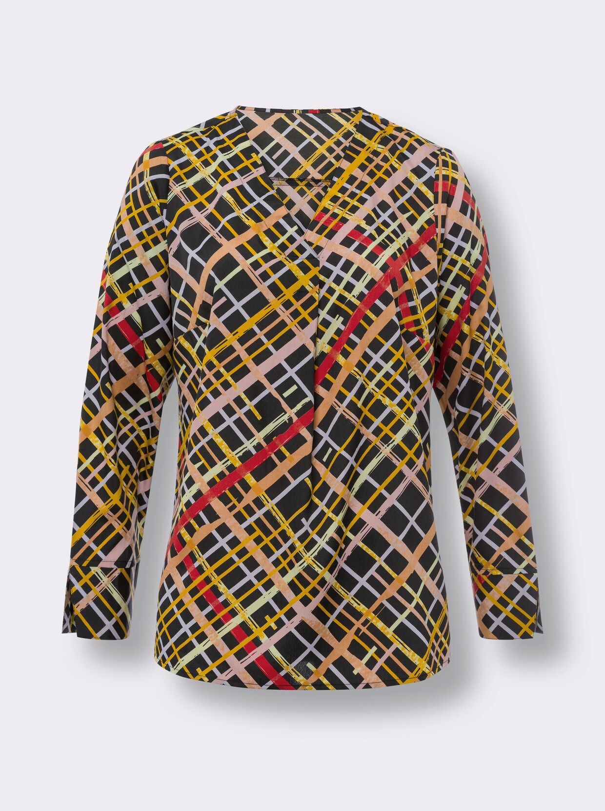 Blouse met lange mouwen - zwart/papaja bedrukt