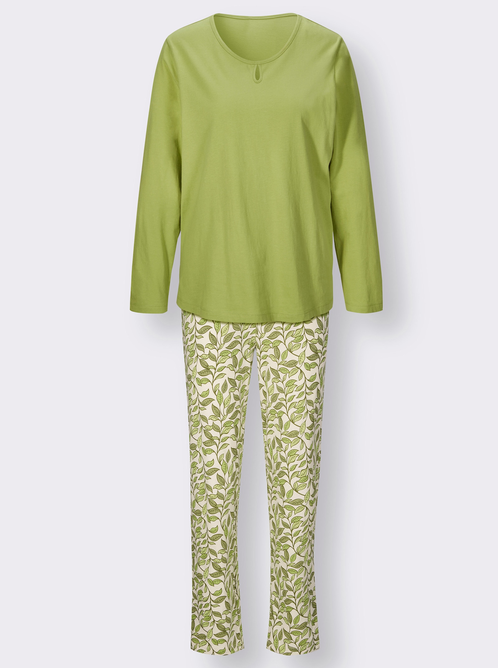 wäschepur Schlafanzüge in Single-Jersey-Qualität - kiwi + gelb