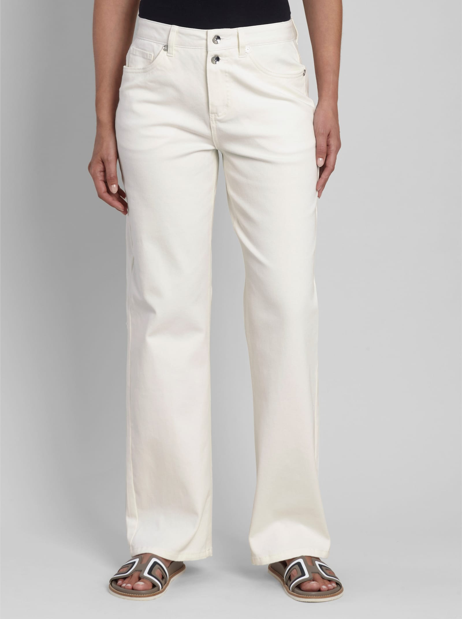 heine 5-Pocket-Jeans mit Ziernieten - ecru