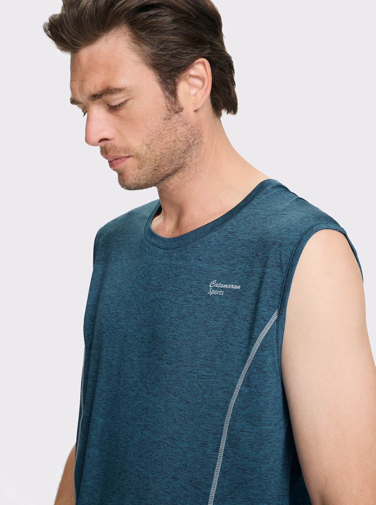 Catamaran Sports Mouwloos shirt van ademend materiaal - topaas gemêleerd