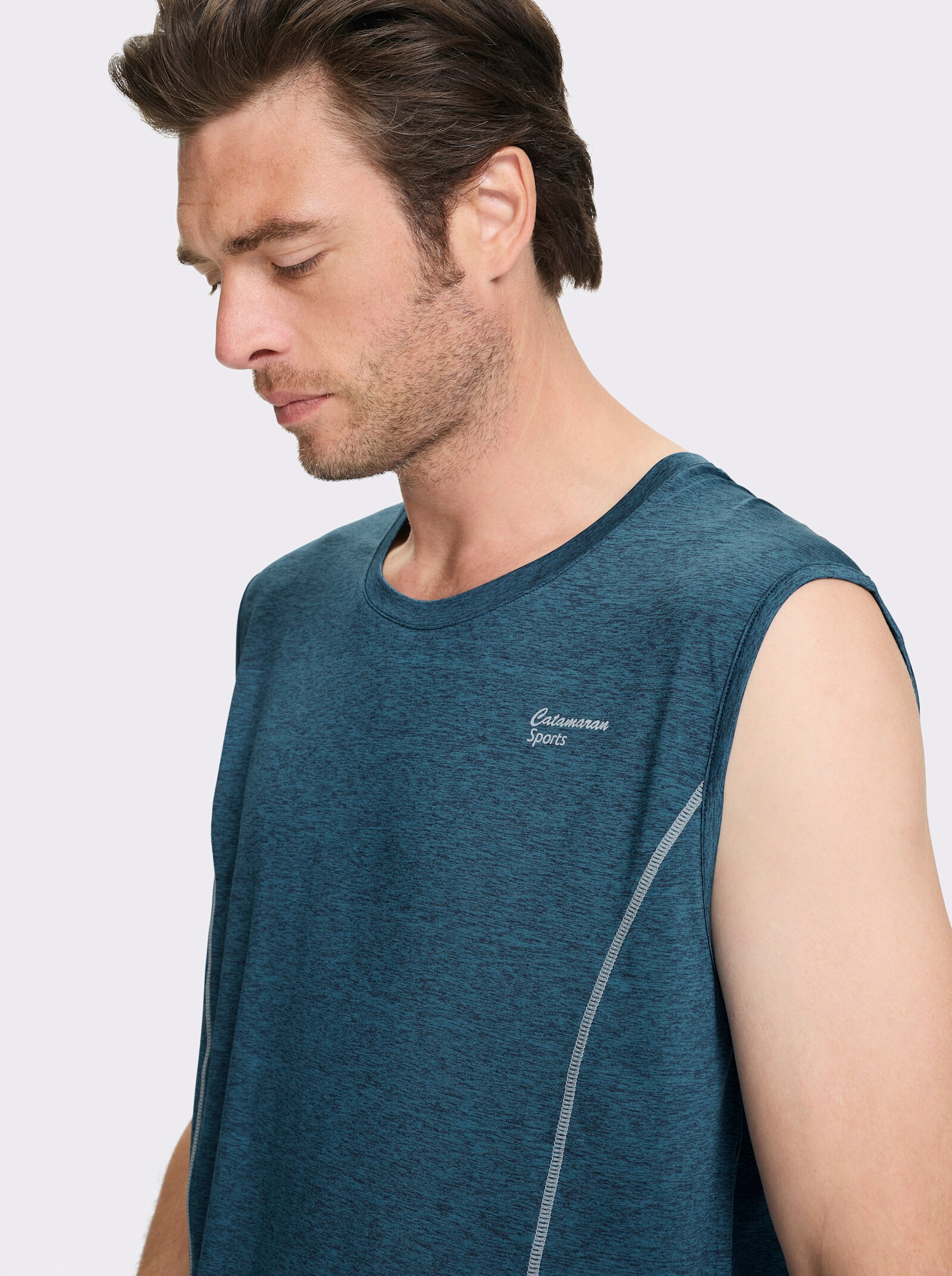 Catamaran Sports Mouwloos shirt van ademend materiaal - topaas gemêleerd