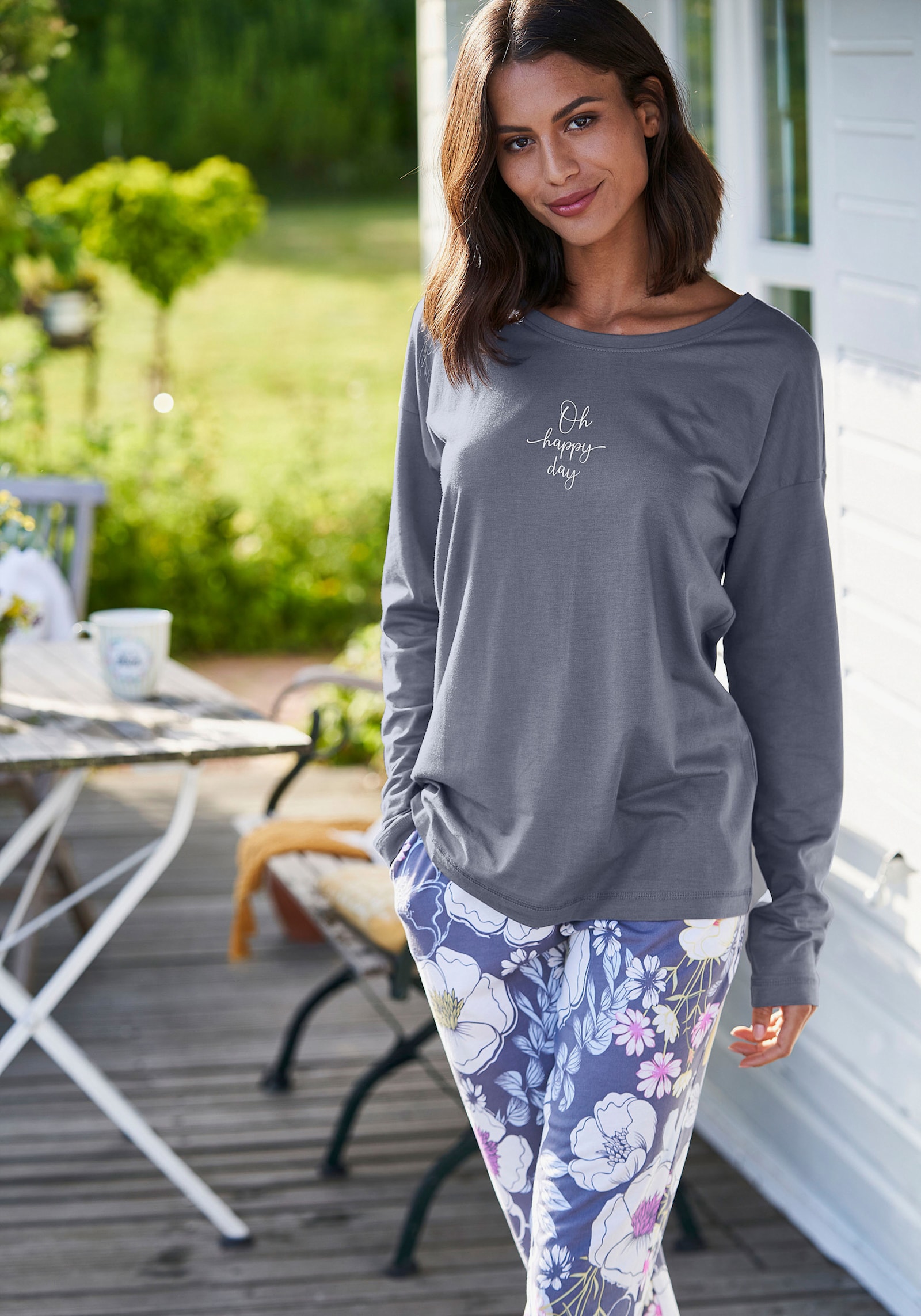 Vivance Dreams Pyjamaoberteil - dunkelblau