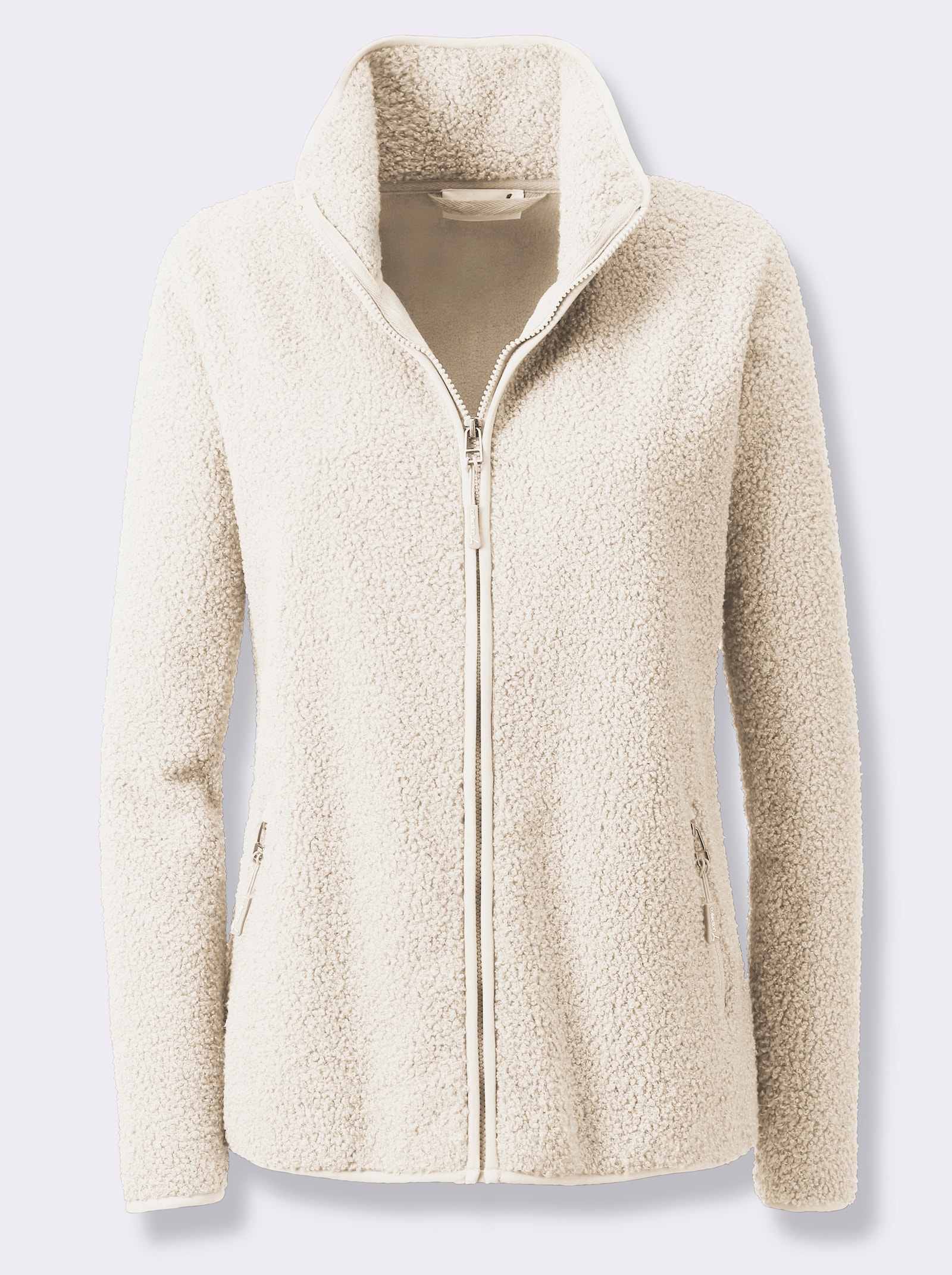 Fleecejacke mit Reissverschluss-Taschen - champagner